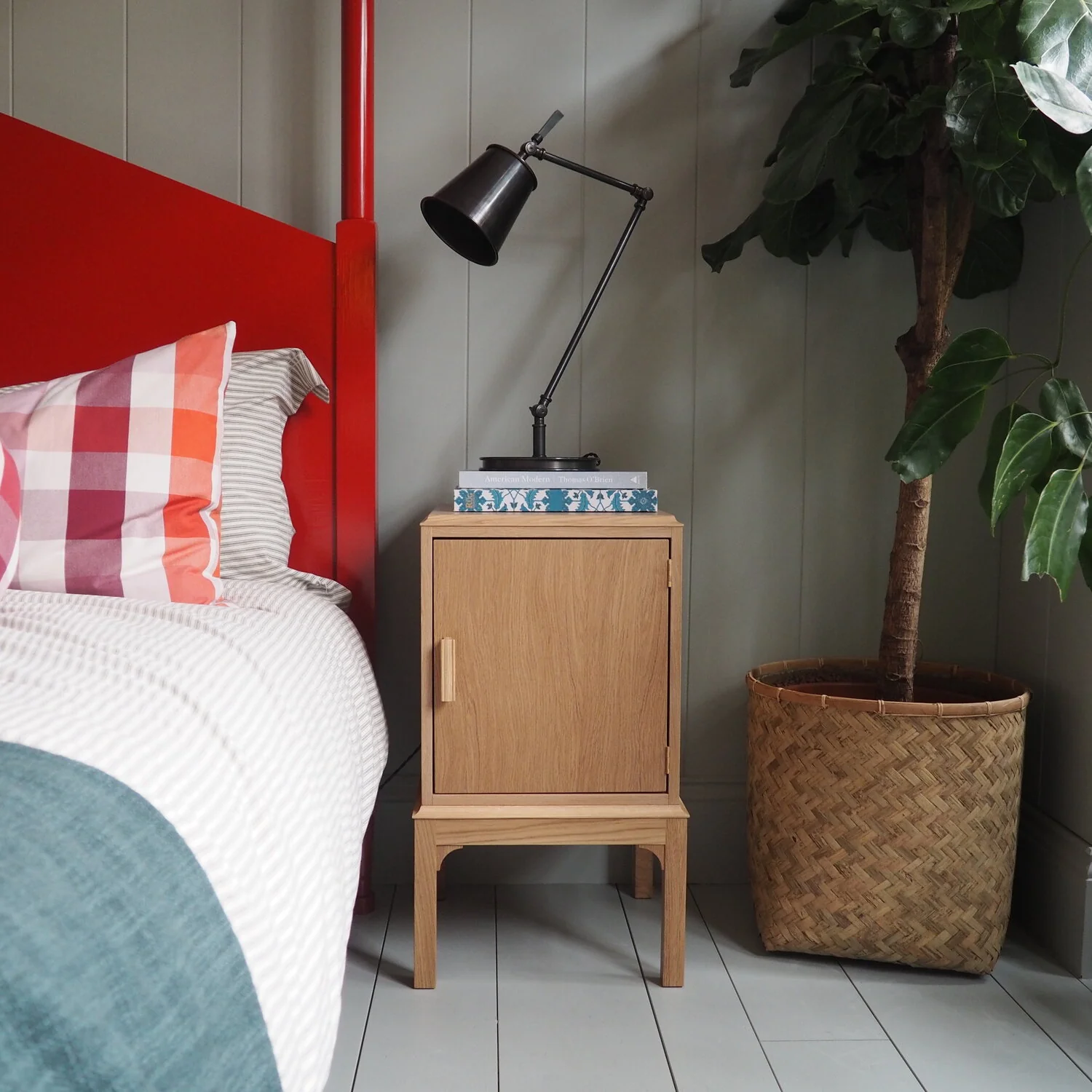 Bits and Bobs Bedside Table, Blush Pink, Left Hand Side - Image 6