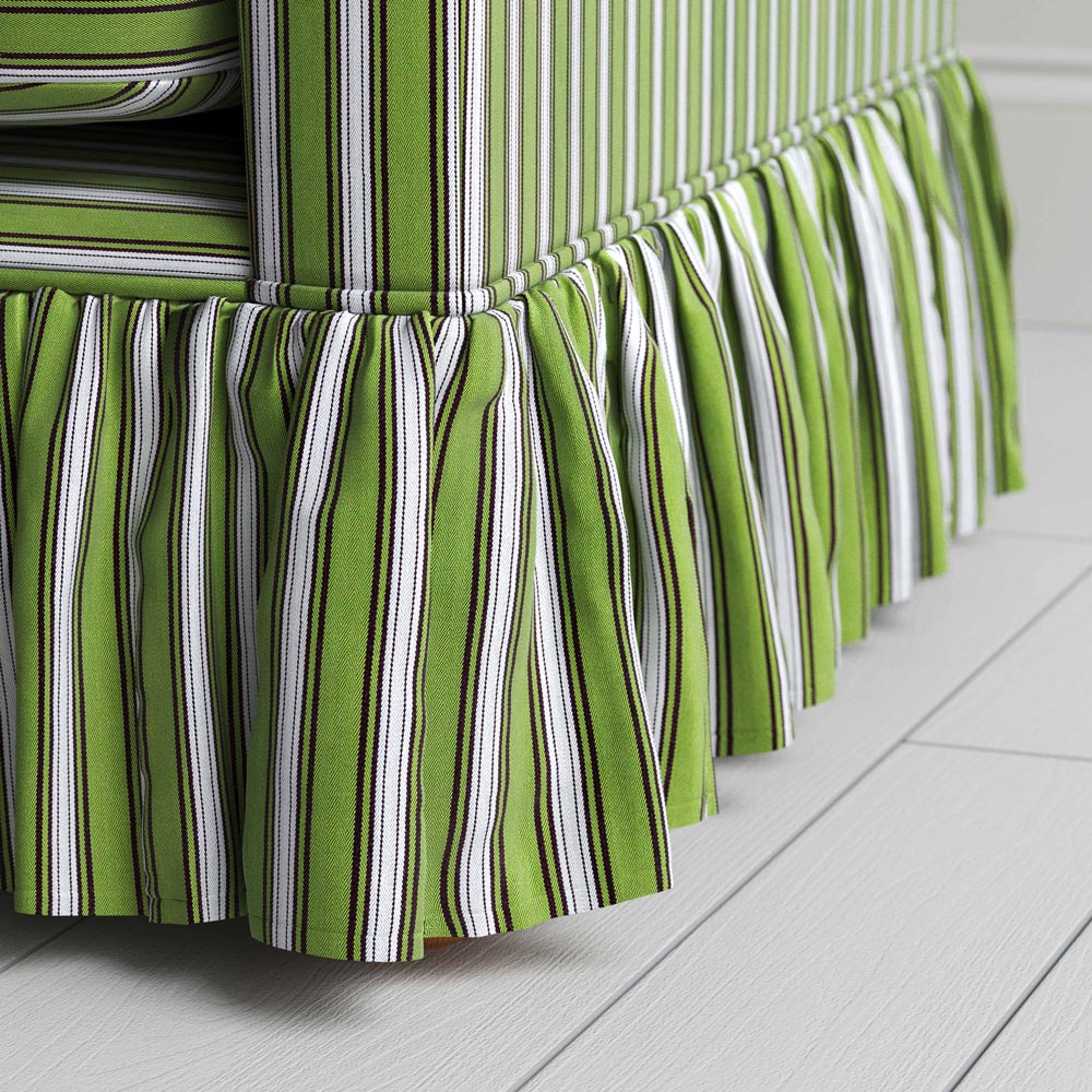 Curtain Call Love Seat in Colonnade Cotton, Green and Wine - Image 5