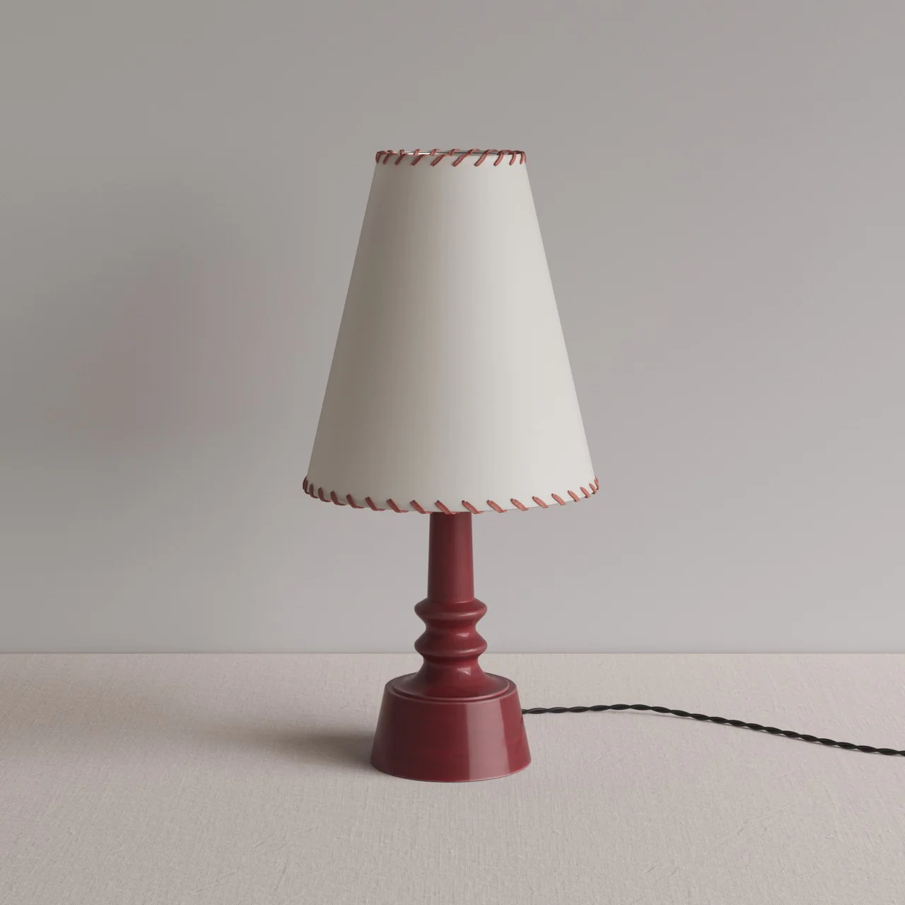 Ditsy Ceramic Table Lamp Base in Damson Pink - Image 12