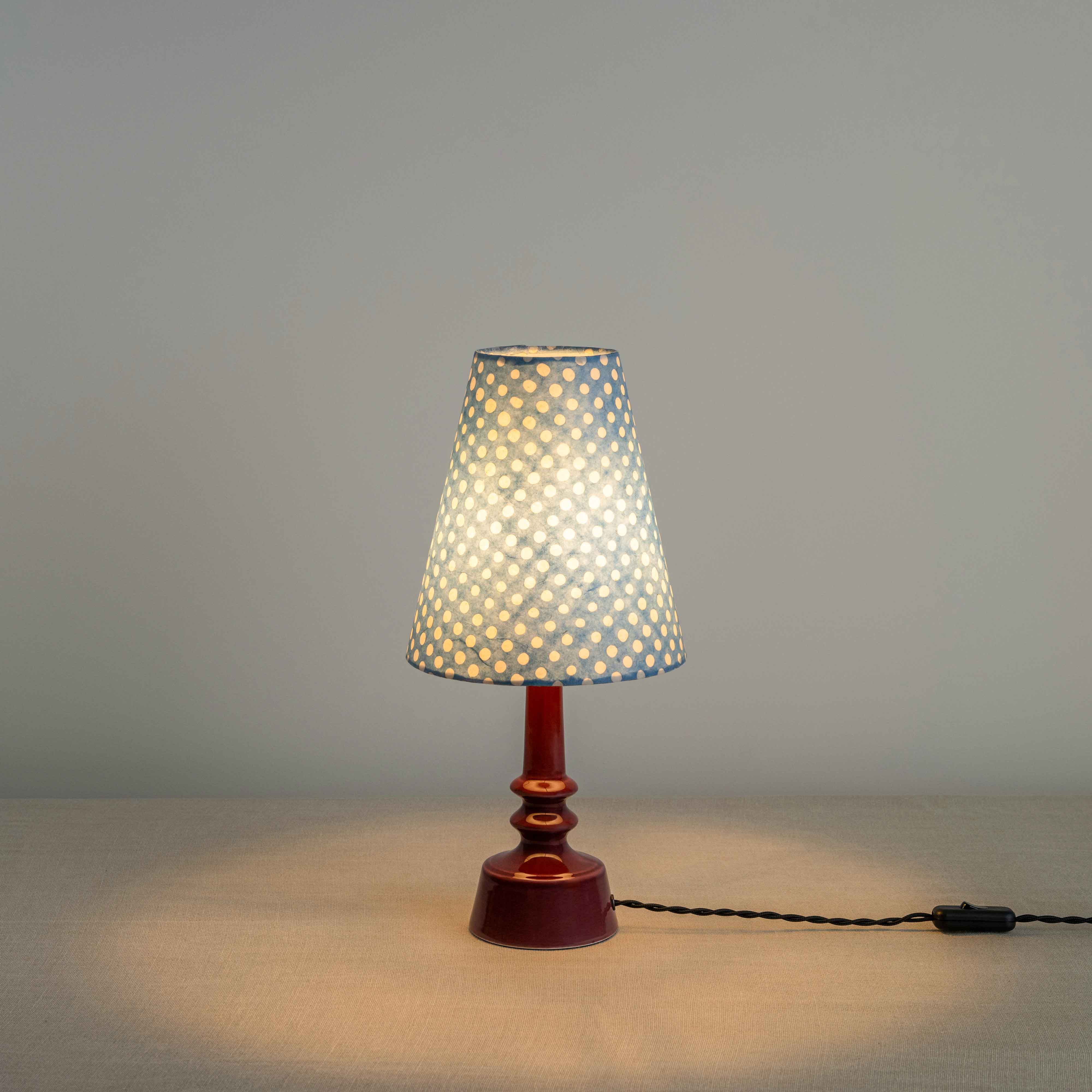 Ditsy Ceramic Table Lamp Base in Damson Pink - Image 4