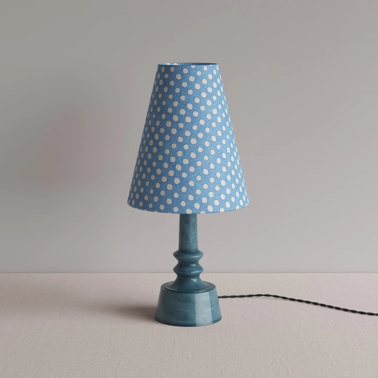 Ditsy Ceramic Table Lamp Base in Sea Blue - Image 14