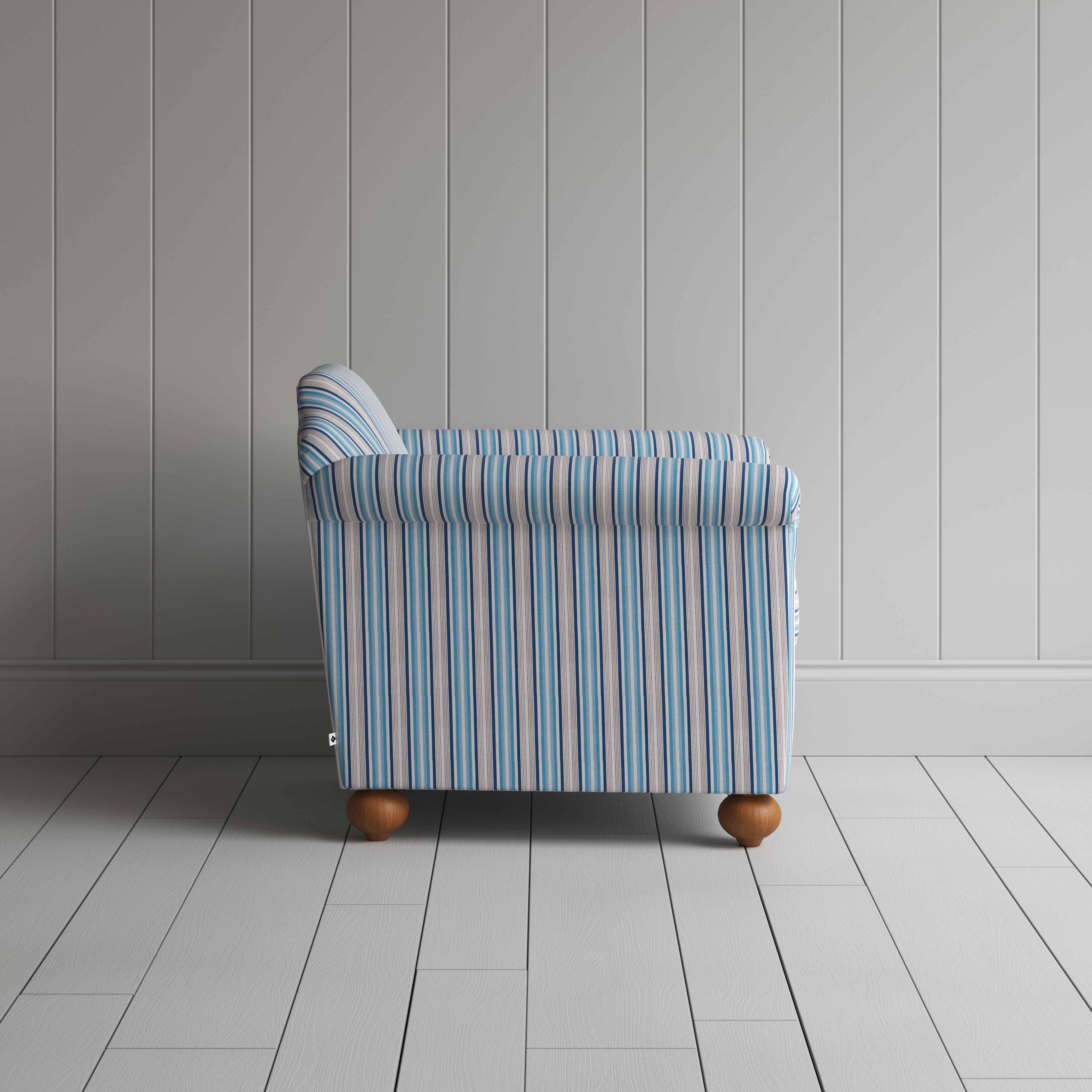 Dolittle Armchair in Slow Lane Cotton Linen, Blue - Image 6