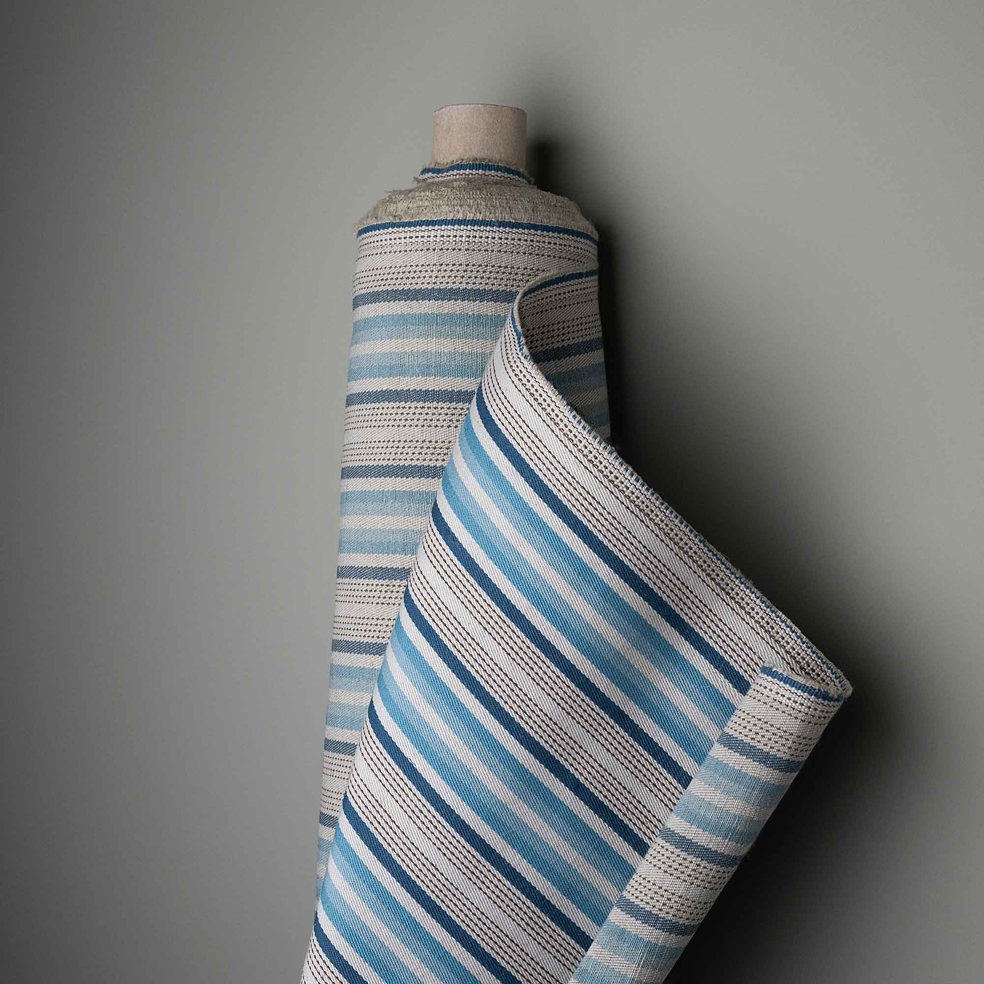 Dolittle Armchair in Slow Lane Cotton Linen, Blue - Image 7