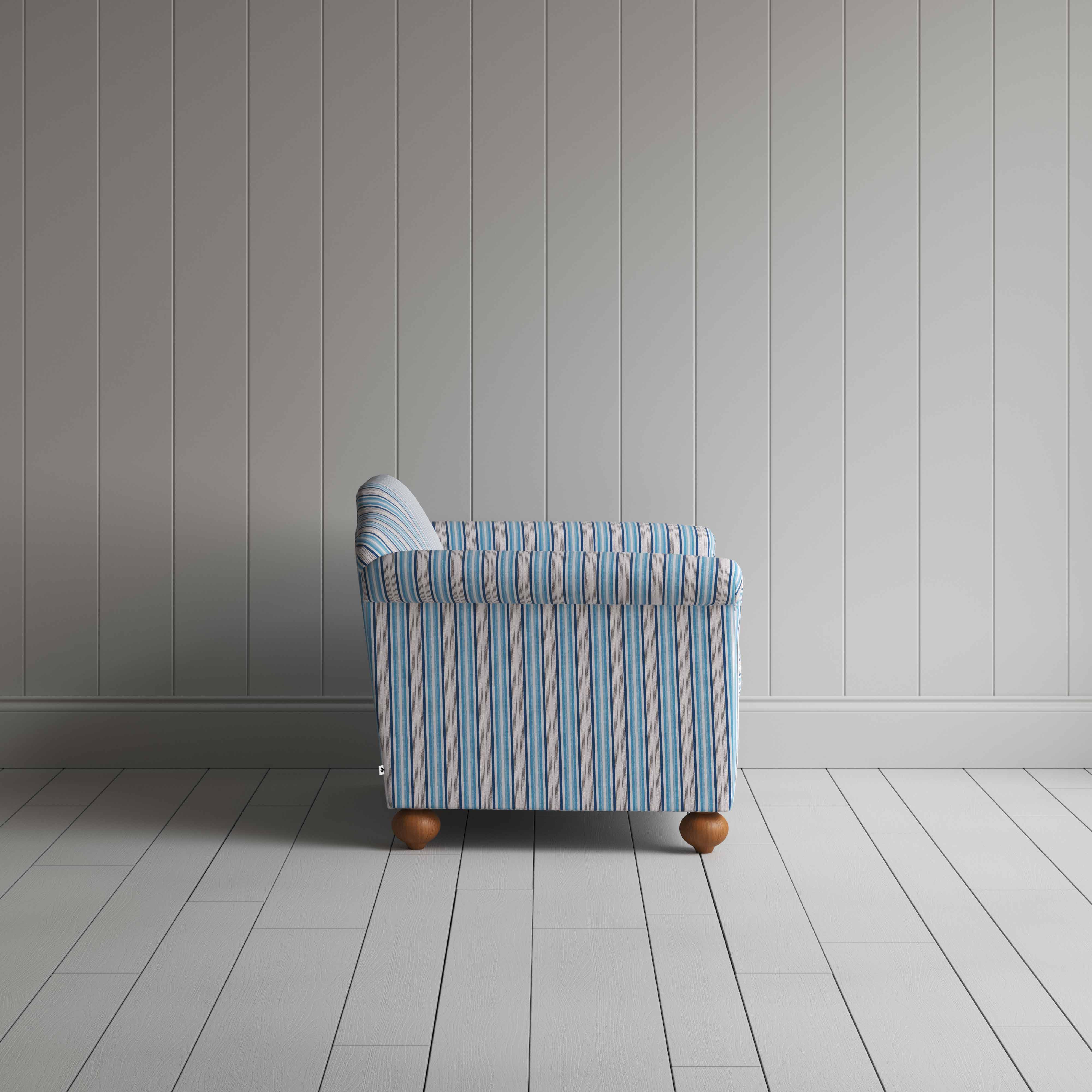 Dolittle Love Seat in Slow Lane Cotton Linen, Blue - Image 5