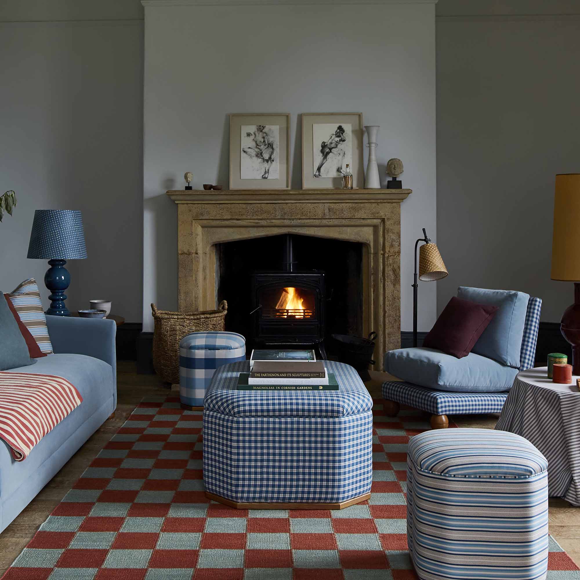 Hither Hexagonal Ottoman in Intelligent Velvet Juniper - Image 3