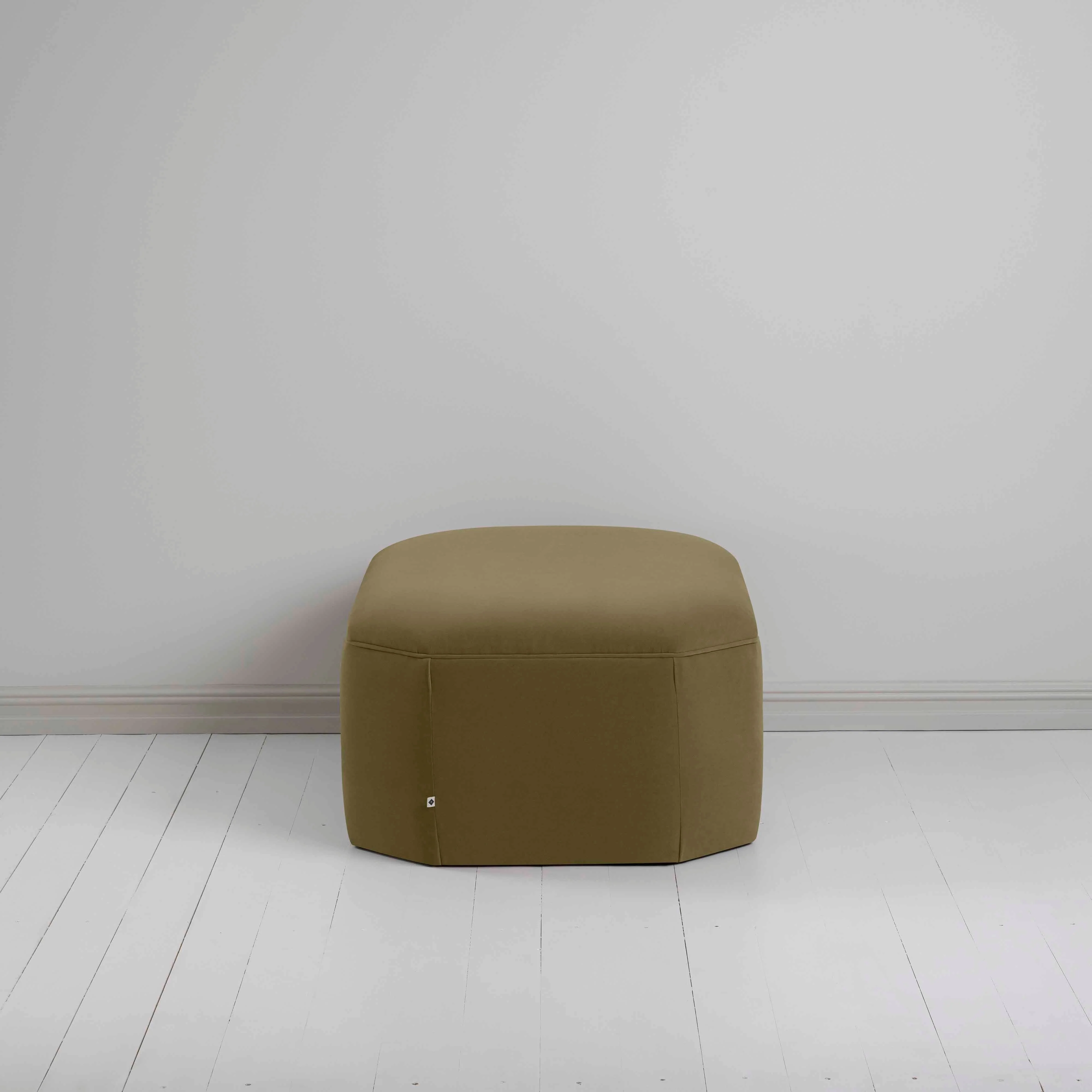 Hither Hexagonal Ottoman in Intelligent Velvet Sepia - Image 6