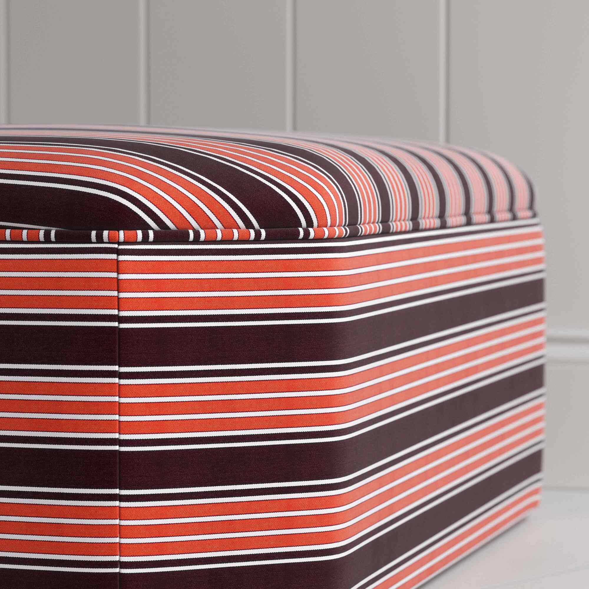 Hither Hexagonal Ottoman in Regatta Cotton, Flame - Image 3