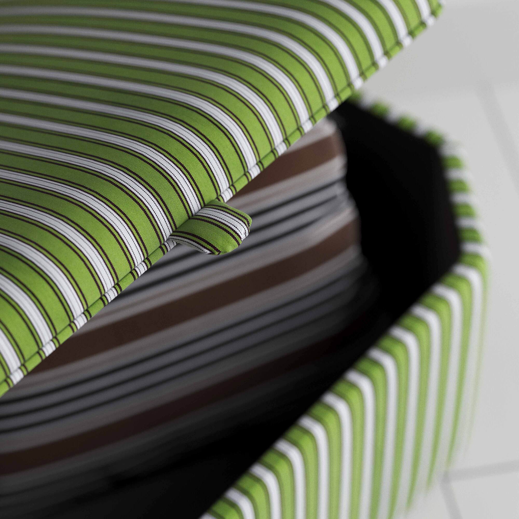 Hither Hexagonal Storage Ottoman in Colonnade Cotton, Green and Wine - Image 4