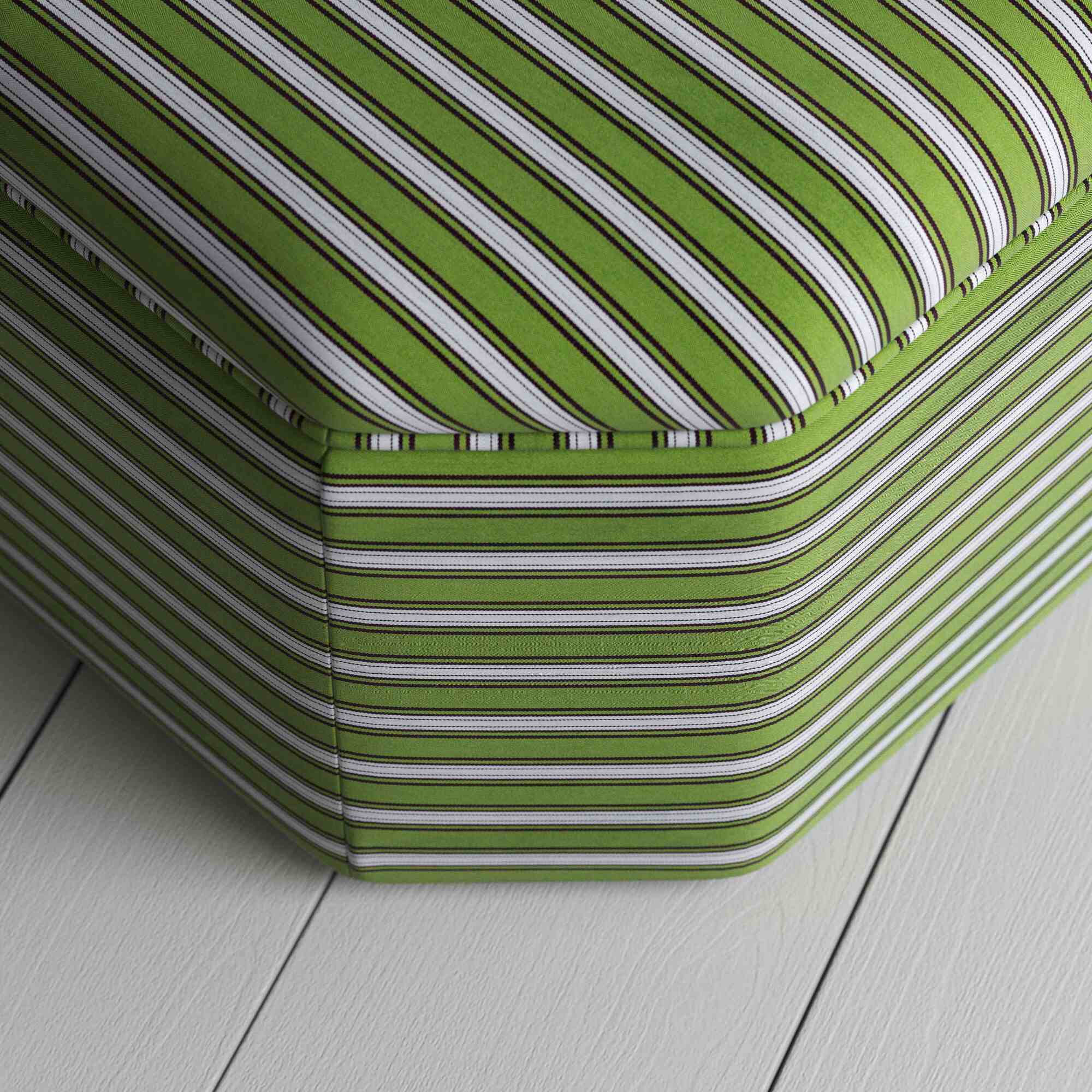 Hither Hexagonal Storage Ottoman in Colonnade Cotton, Green and Wine - Image 5