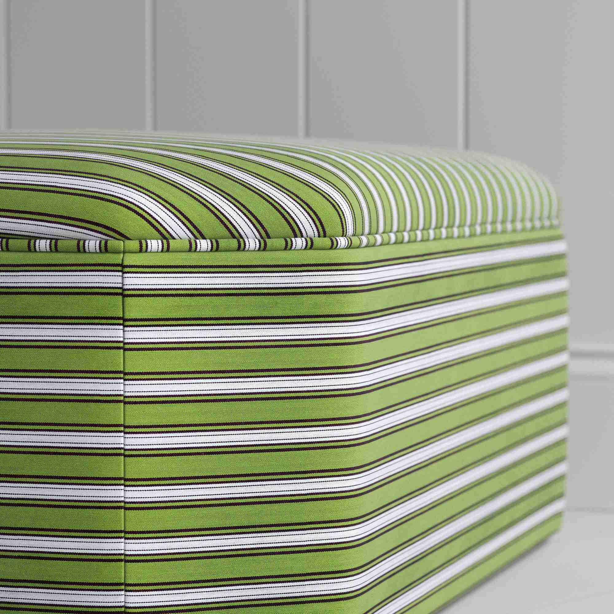 Hither Hexagonal Storage Ottoman in Colonnade Cotton, Green and Wine - Image 6