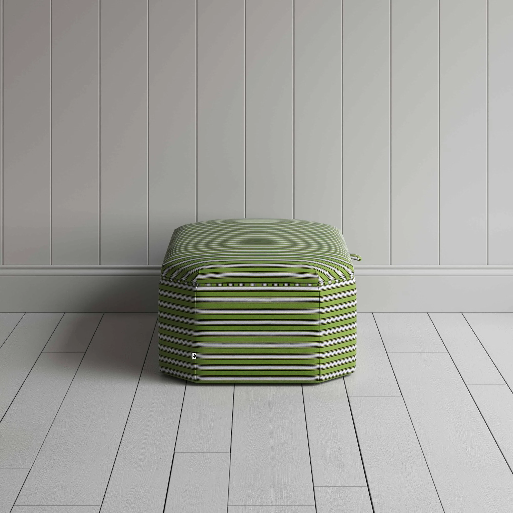 Hither Hexagonal Storage Ottoman in Colonnade Cotton, Green and Wine - Image 7