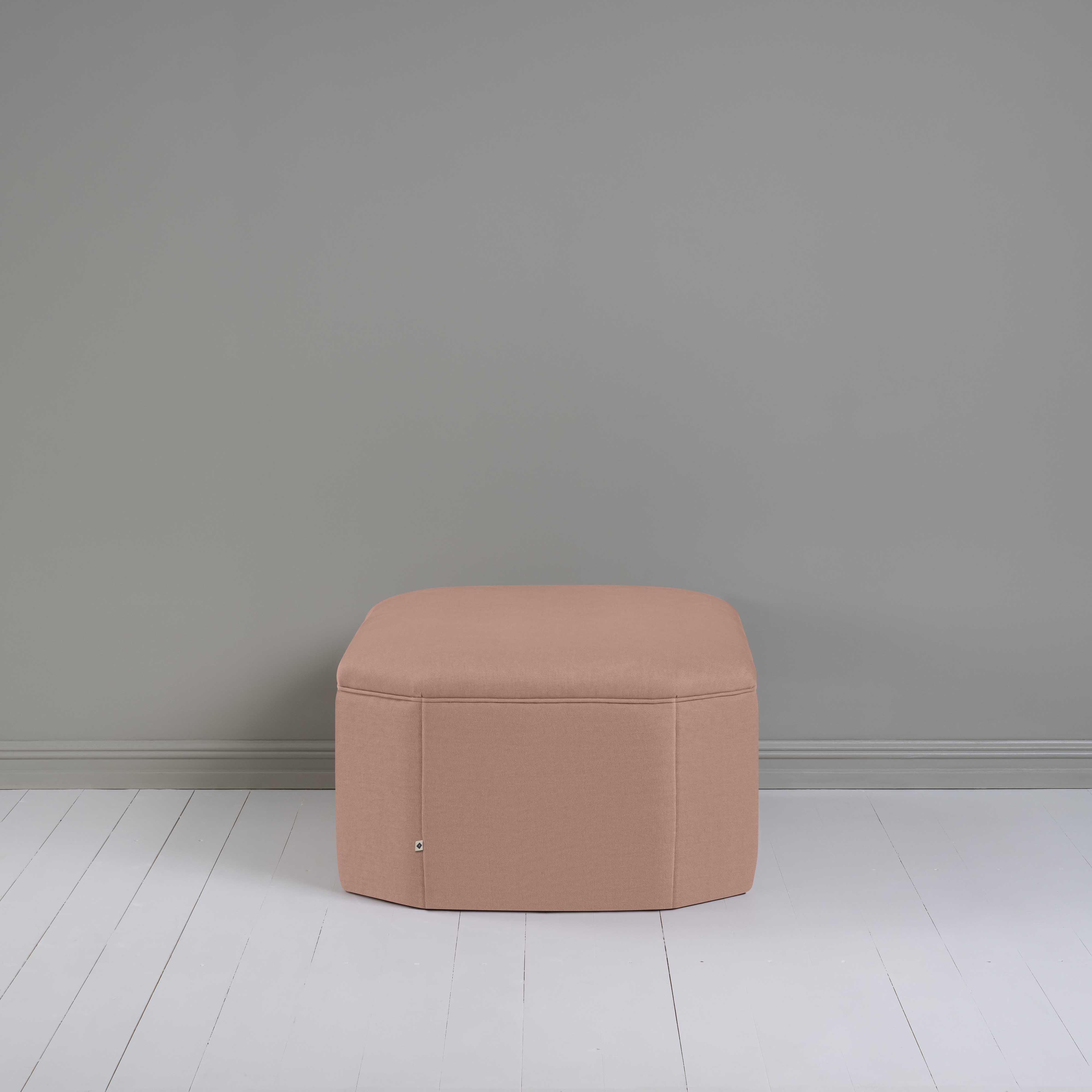 Hither Hexagonal Storage Ottoman in Laidback Linen Roseberry - Image 4
