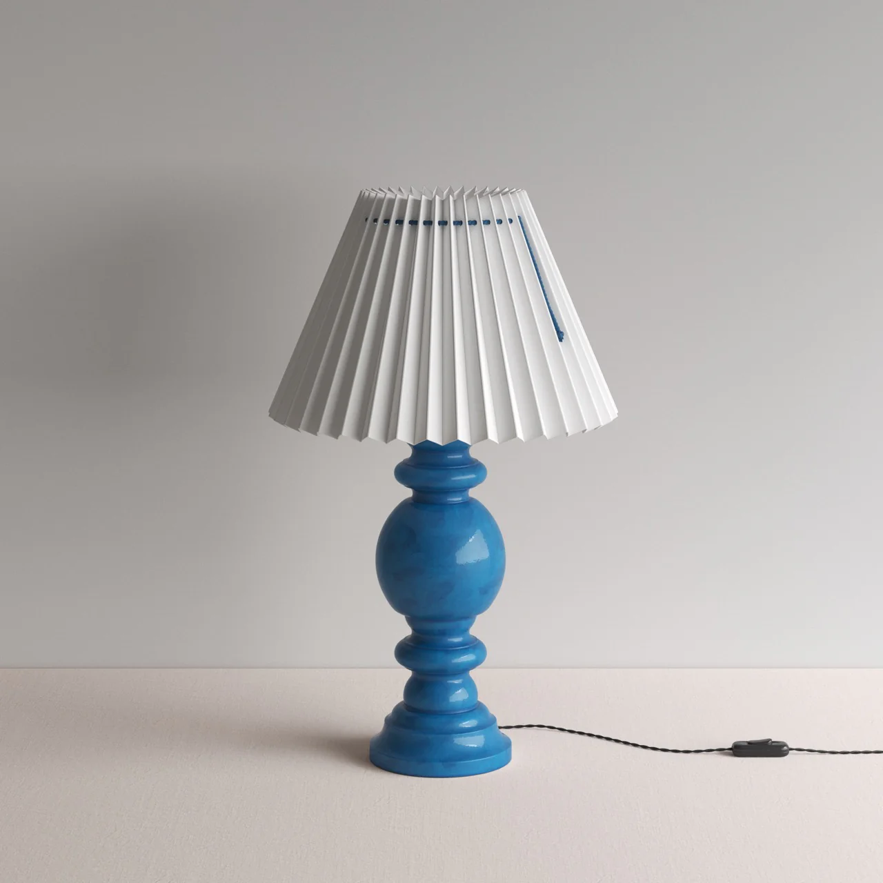 Hourglass Ceramic Table Lamp Base in Blue - Image 13