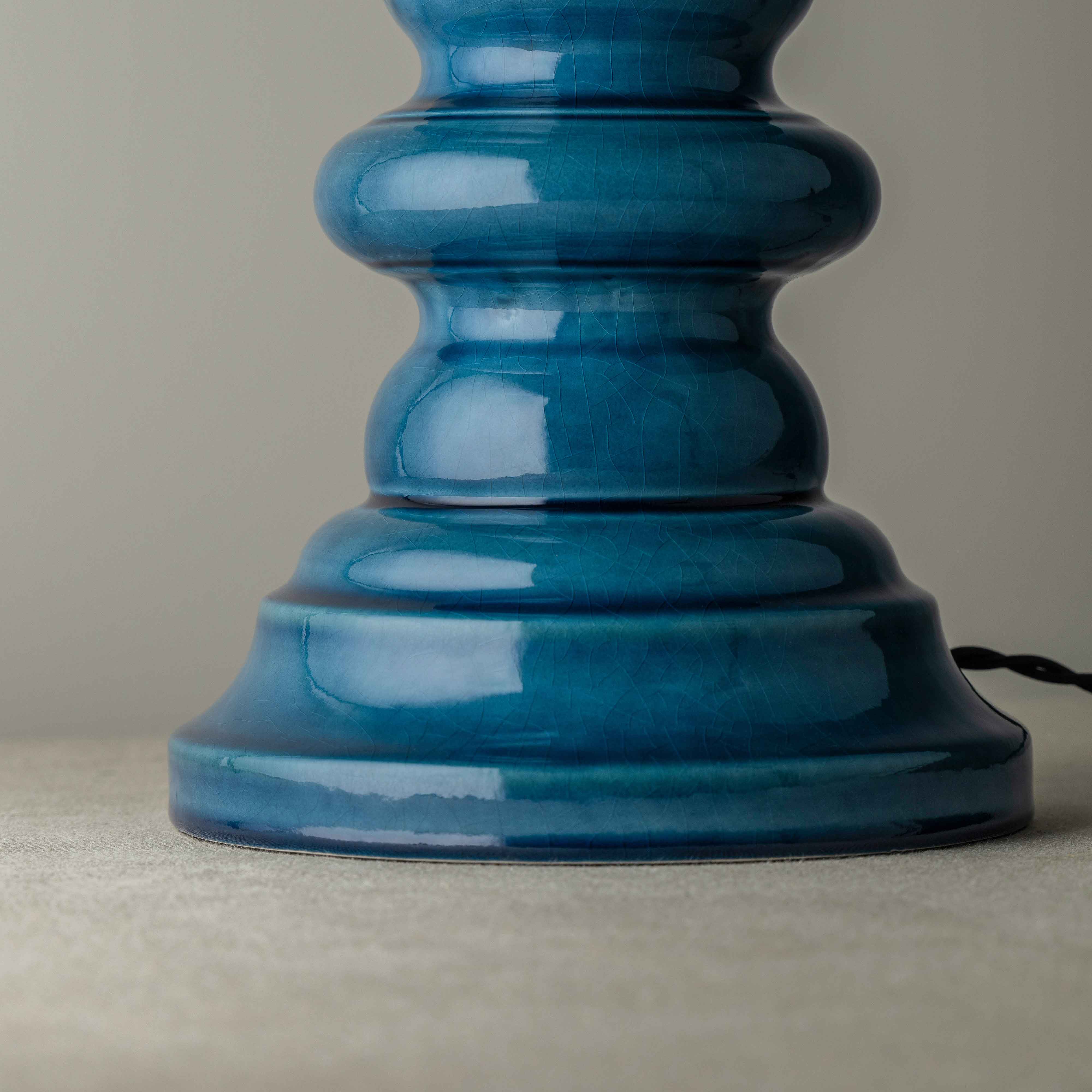 Hourglass Ceramic Table Lamp Base in Blue - Image 9