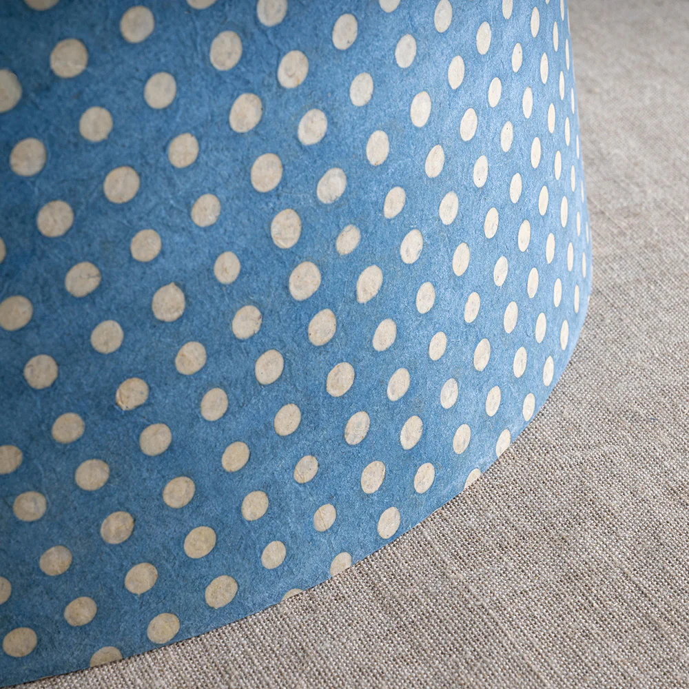 Humbug Straight Empire Batik Paper Lamp Shade in Dotty Sky Blue - Image 3