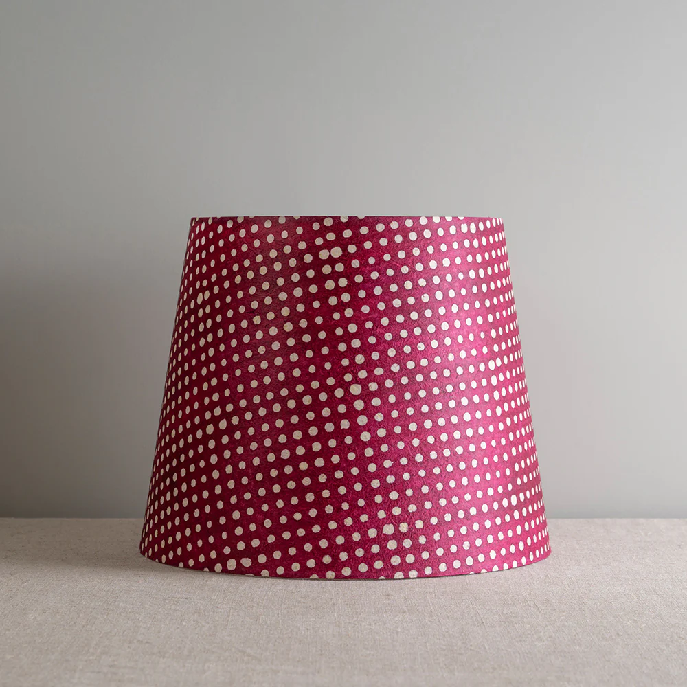 Humbug Straight Empire Batik Paper Lamp Shade in Dotty Maroon - Image 4