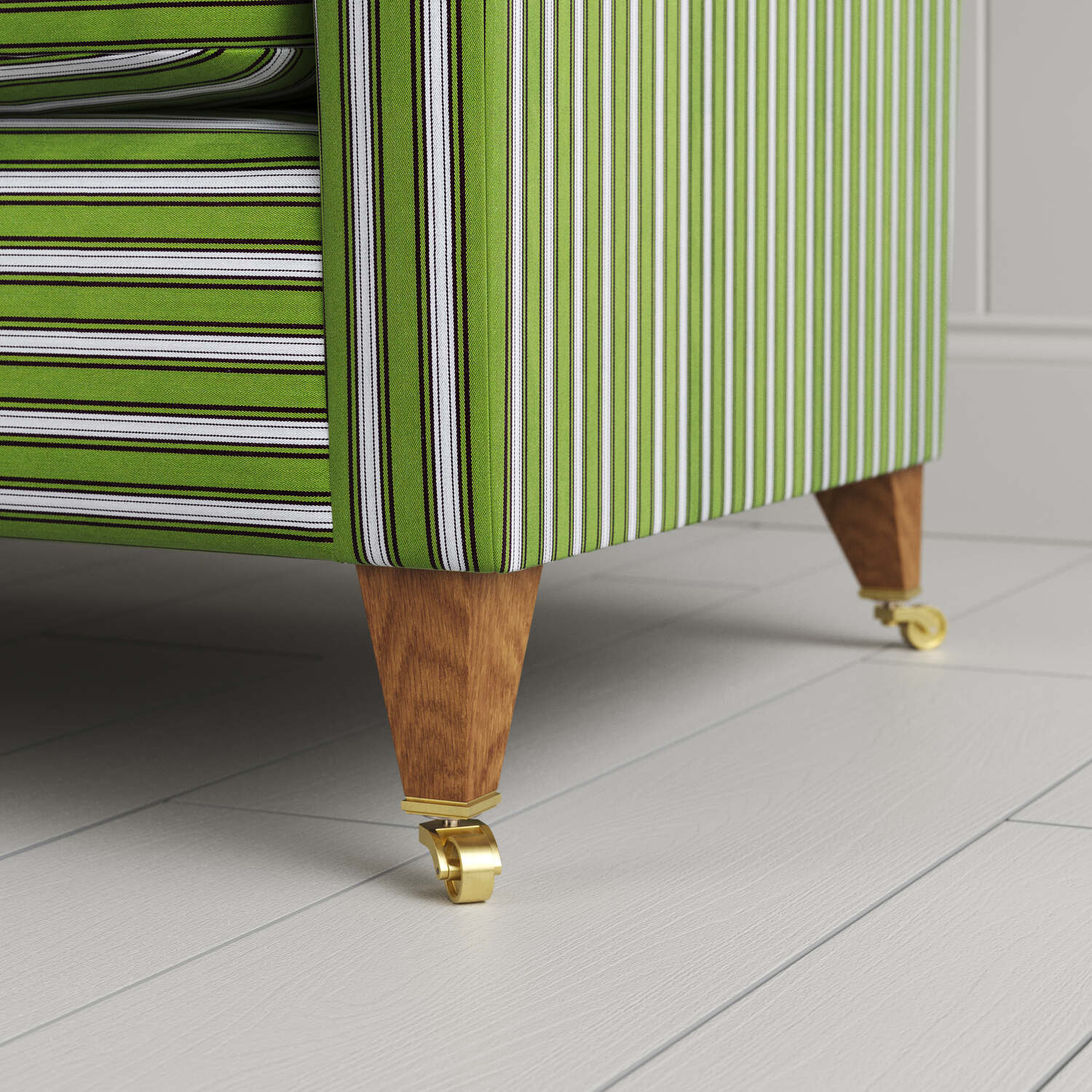 Idler Armchair in Colonnade Cotton, Green and Wine - Image 5