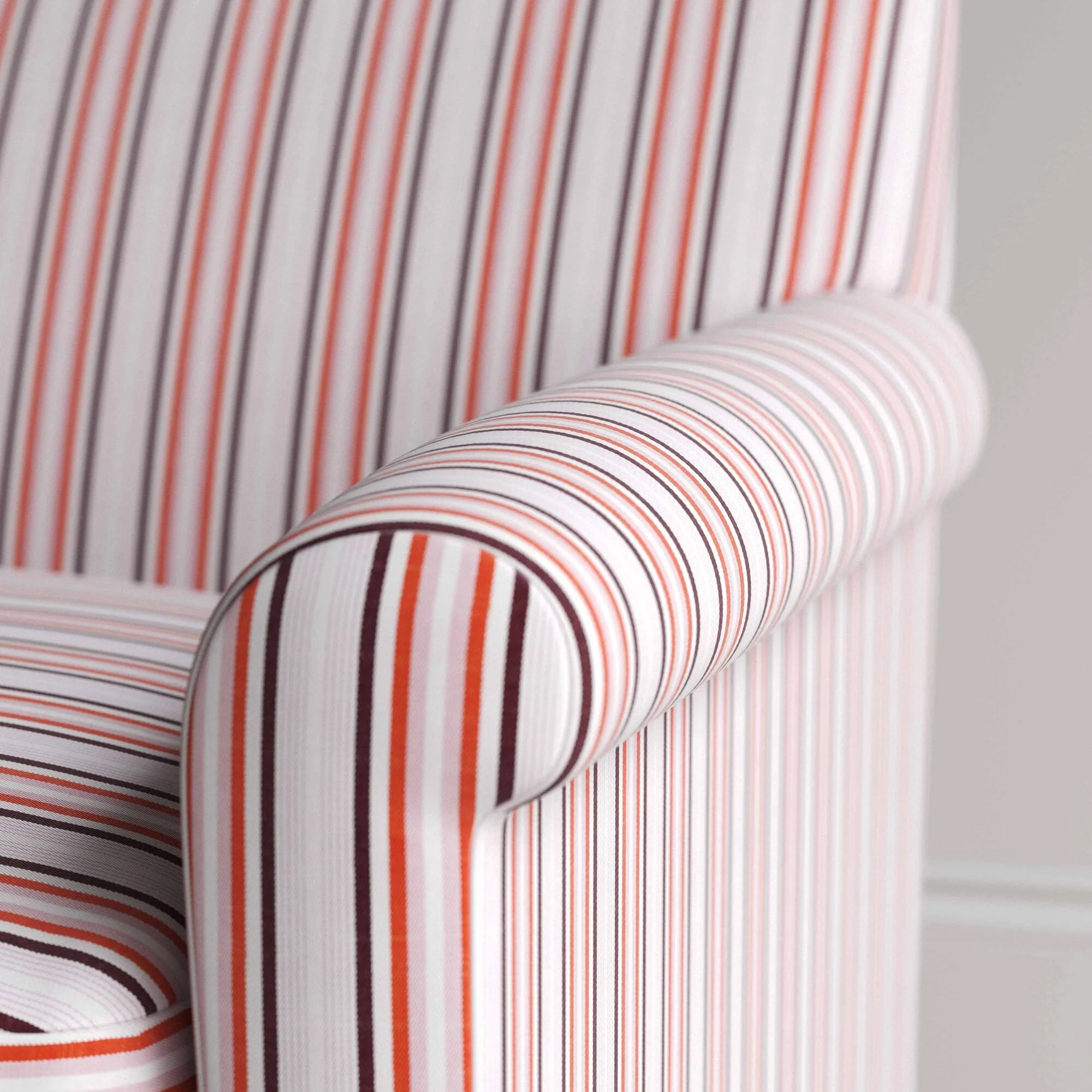 Idler Armchair in Slow Lane Cotton Linen, Berry - Image 4