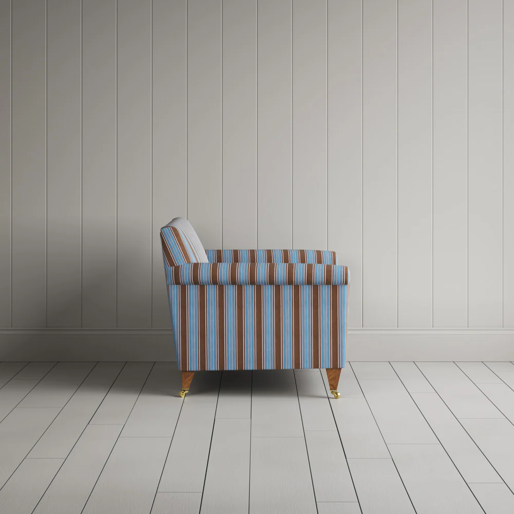 Idler Love Seat in Regatta Cotton, Blue - Image 7