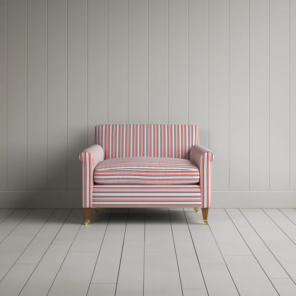 Idler Love Seat in Slow Lane Cotton Linen, Berry - Image 2