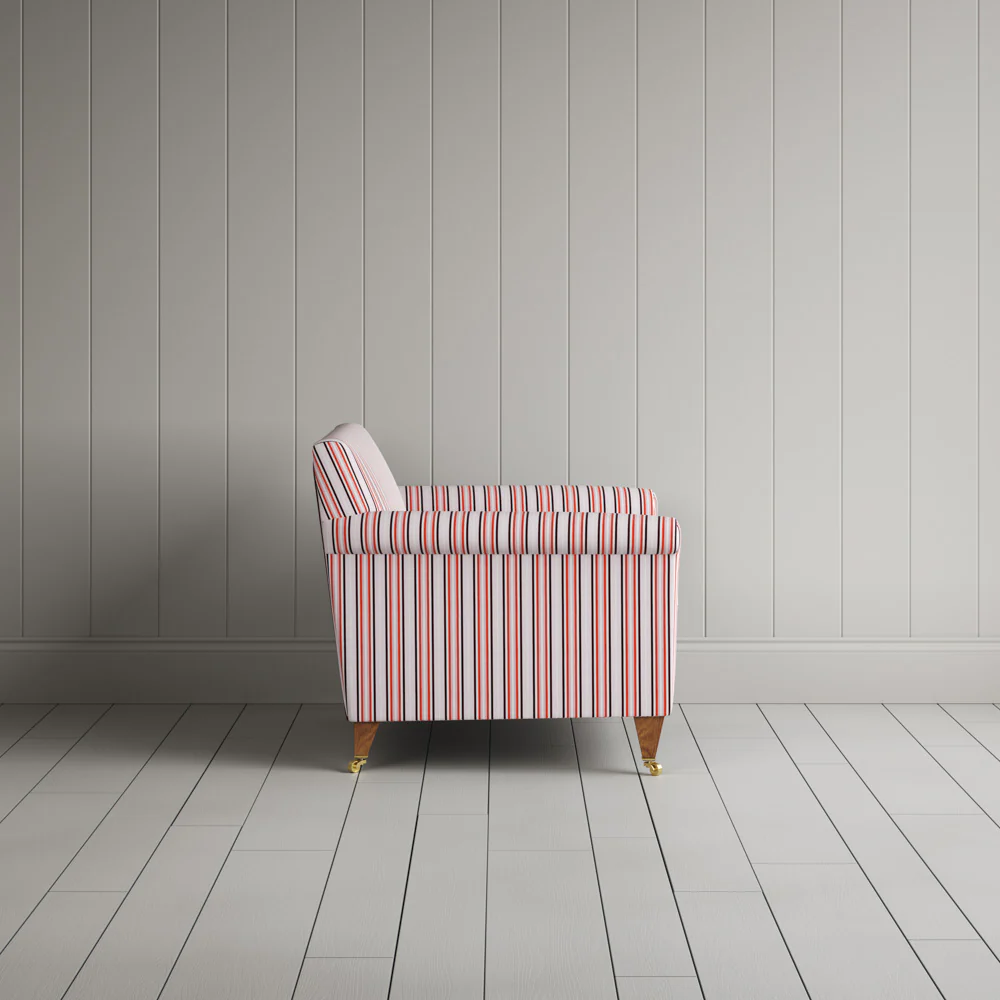 Idler Love Seat in Slow Lane Cotton Linen, Berry - Image 7