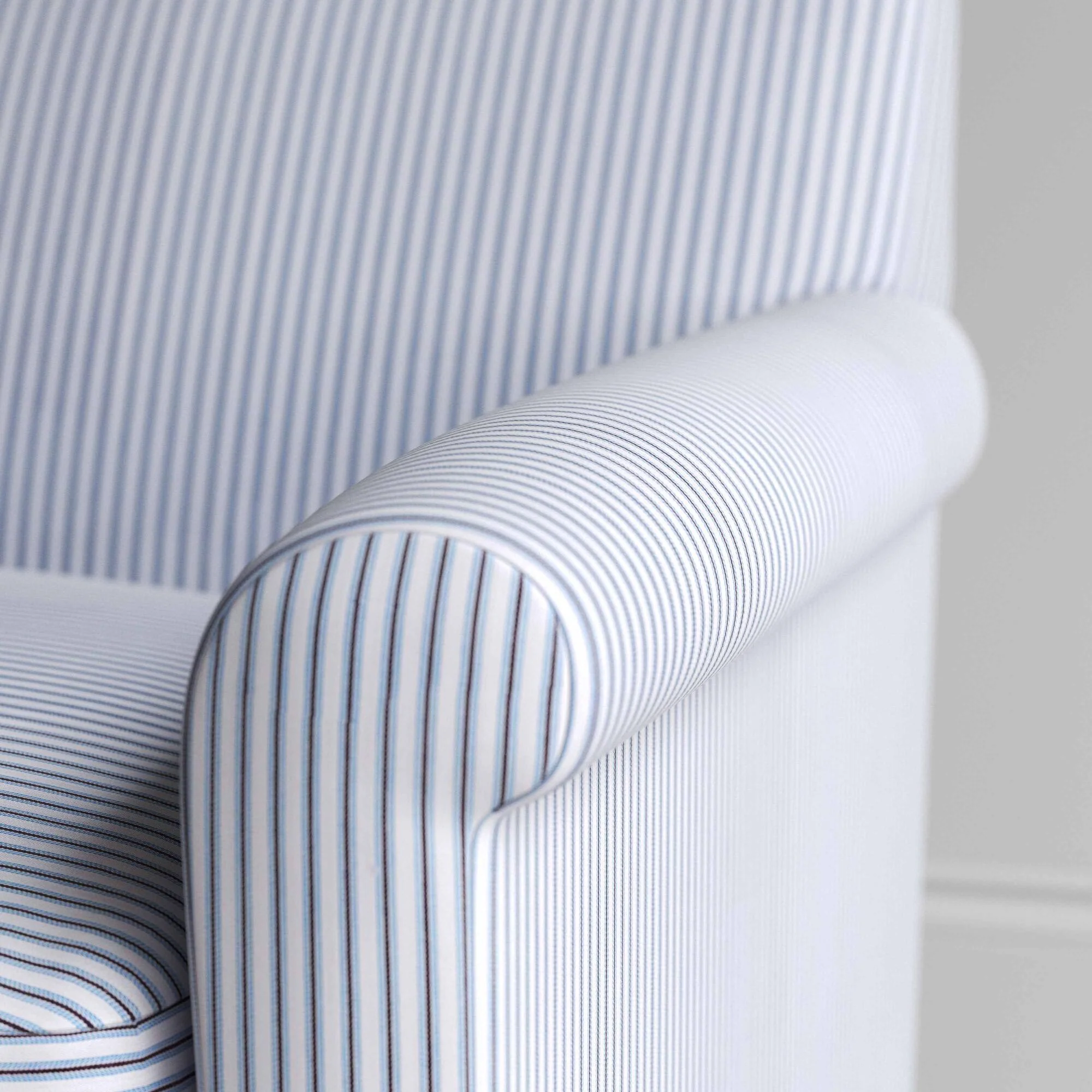 Idler Love Seat in Ticking Cotton, Aqua Brown - Image 5