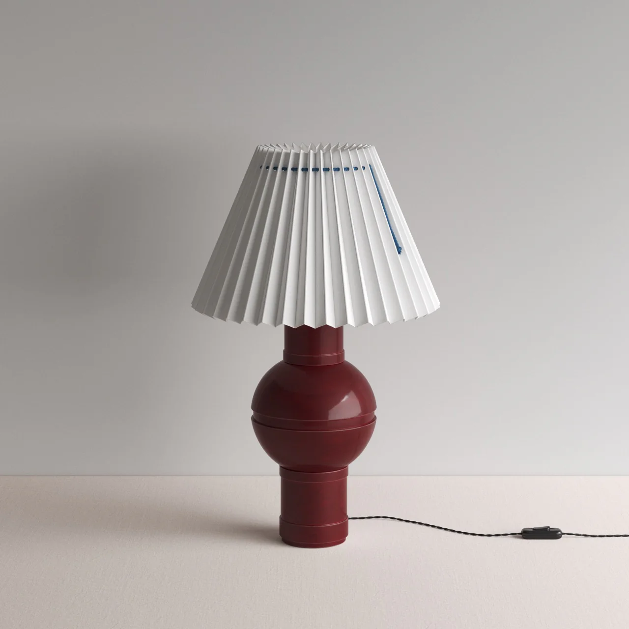 Orb Ceramic Table Lamp Base in Red - Image 9