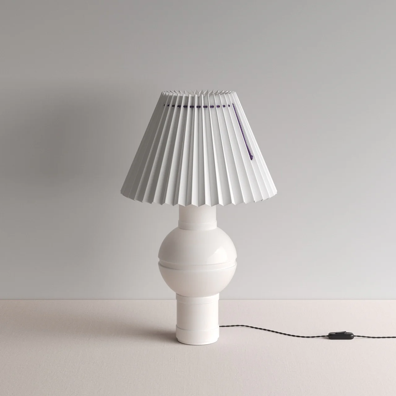 Orb Ceramic Table Lamp Base in Warm White - Image 11
