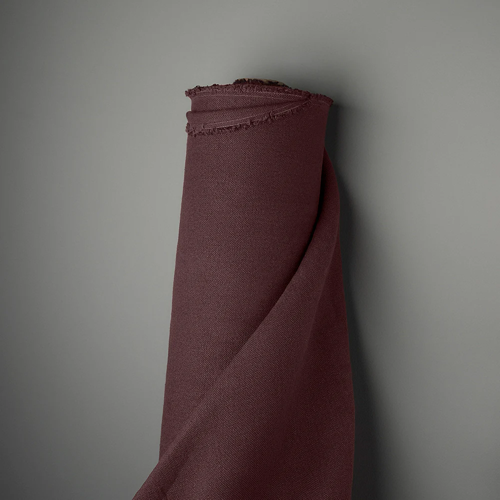 Perch Slipper Armchair in Laidback Linen Damson Frame, with Slow Lane Berry Seat - Image 12