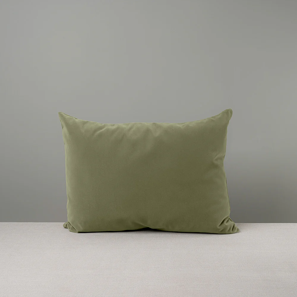 Rectangle Lollop Cushion in Intelligent Velvet, Green Tea - Image 6