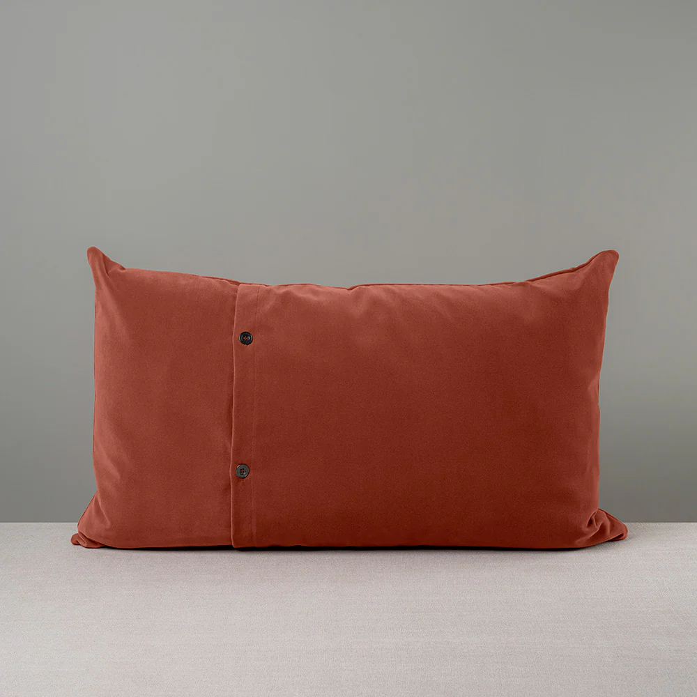 Rectangle Lollop Cushion in Intelligent Velvet, Sienna - Image 5