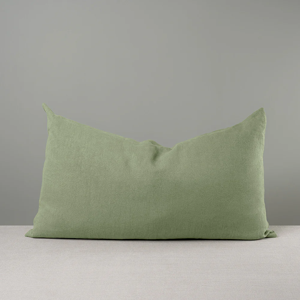 Rectangle Lollop Cushion in Laidback Linen, Moss - Image 4