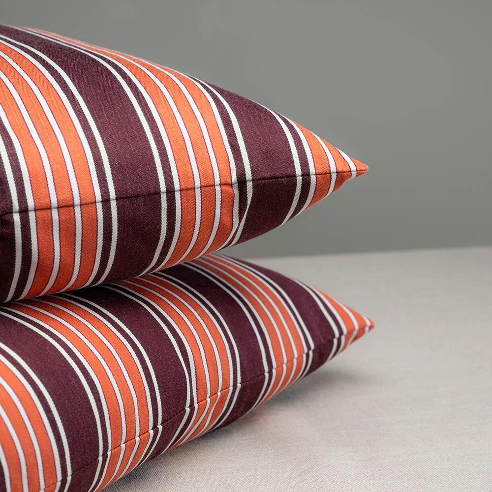Rectangle Lollop Cushion in Regatta Cotton, Flame - Image 3