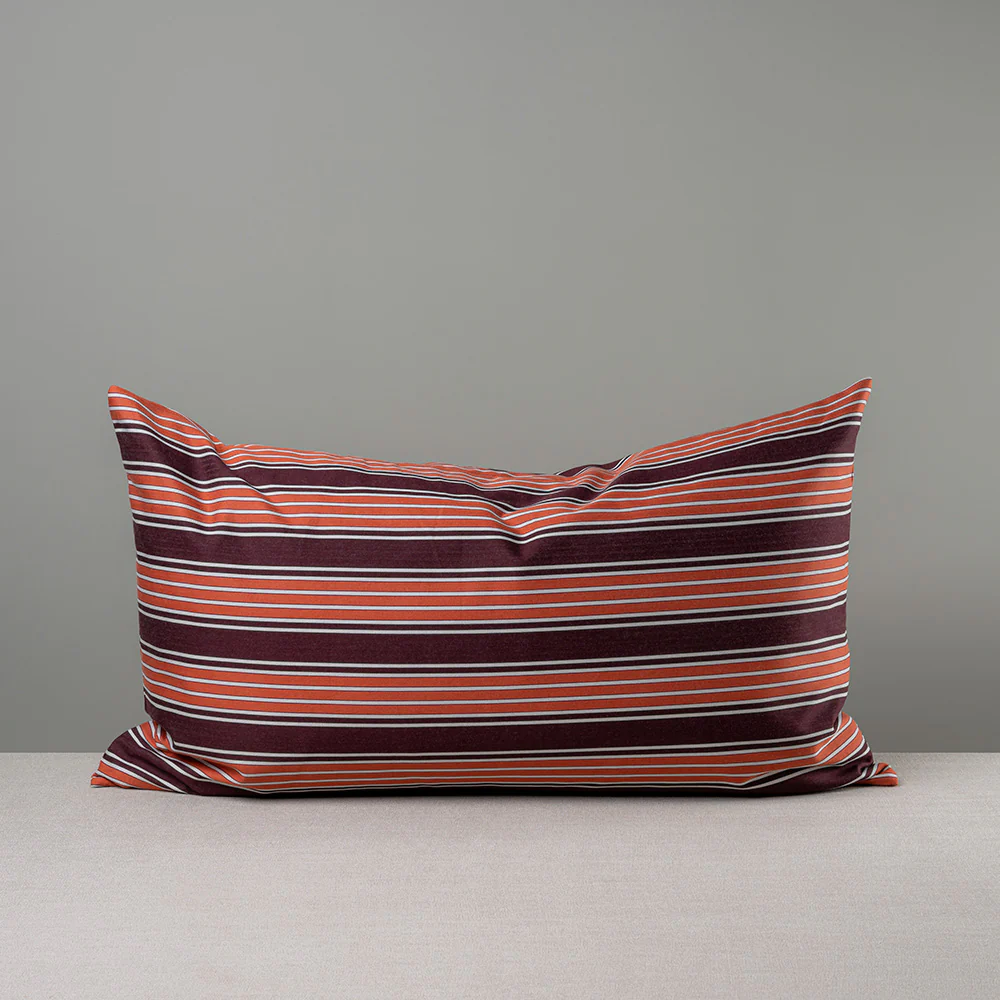 Rectangle Lollop Cushion in Regatta Cotton, Flame - Image 5