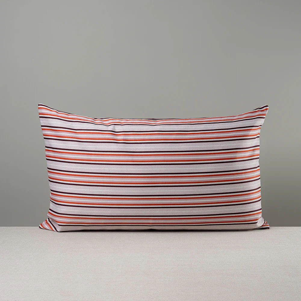 Rectangle Lollop Cushion in Slow Lane Cotton Linen, Berry - Image 5