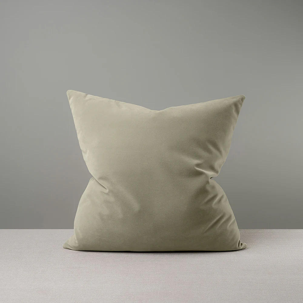 Square Kip Cushion in Intelligent Velvet, Moonstone - Image 4