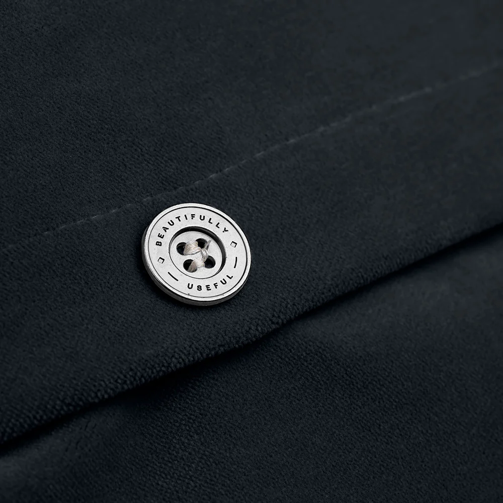 Square Kip Cushion in Intelligent Velvet, Black Onyx - Image 3