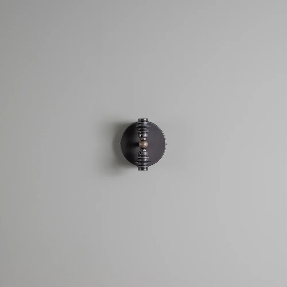 Stitch In Time Wall Light in Burgundy with Muted Pink Trim - Image 4