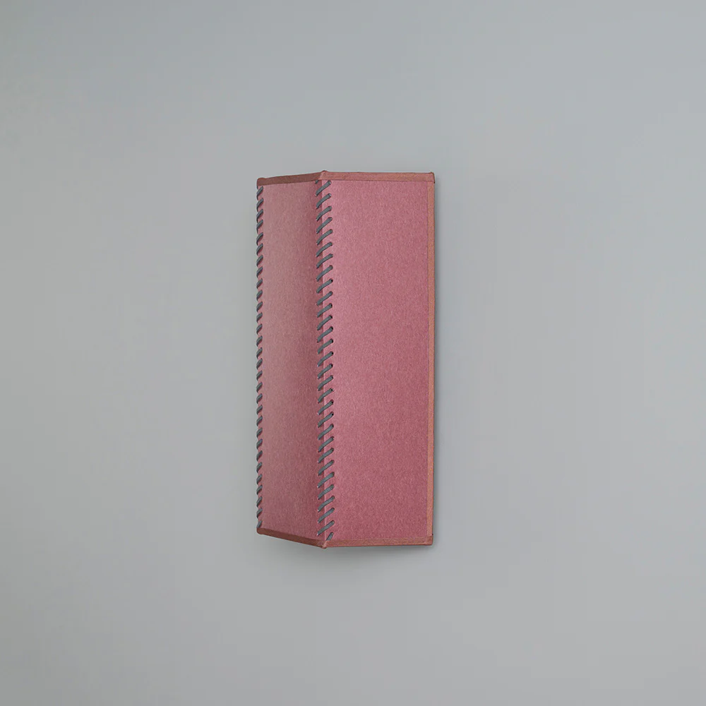 Stitch In Time Wall Light in Burgundy with Muted Pink Trim - Image 5