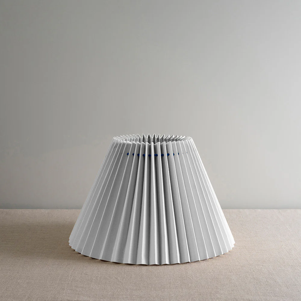 Sunburst Concertina Natural Pleat Lamp Shade with Peacock Blue Cord - Image 5