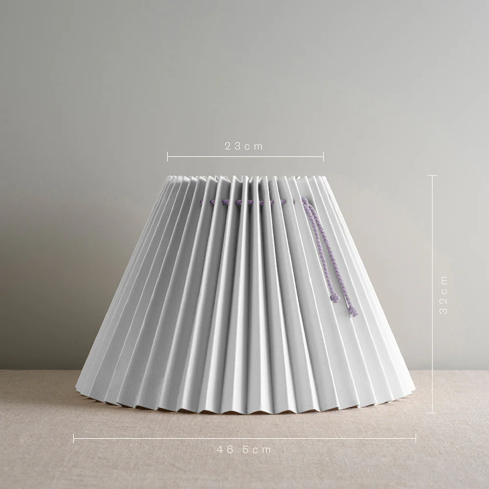 Sunburst Concertina Natural Pleat Lamp Shade with Mauve Cord - Image 8