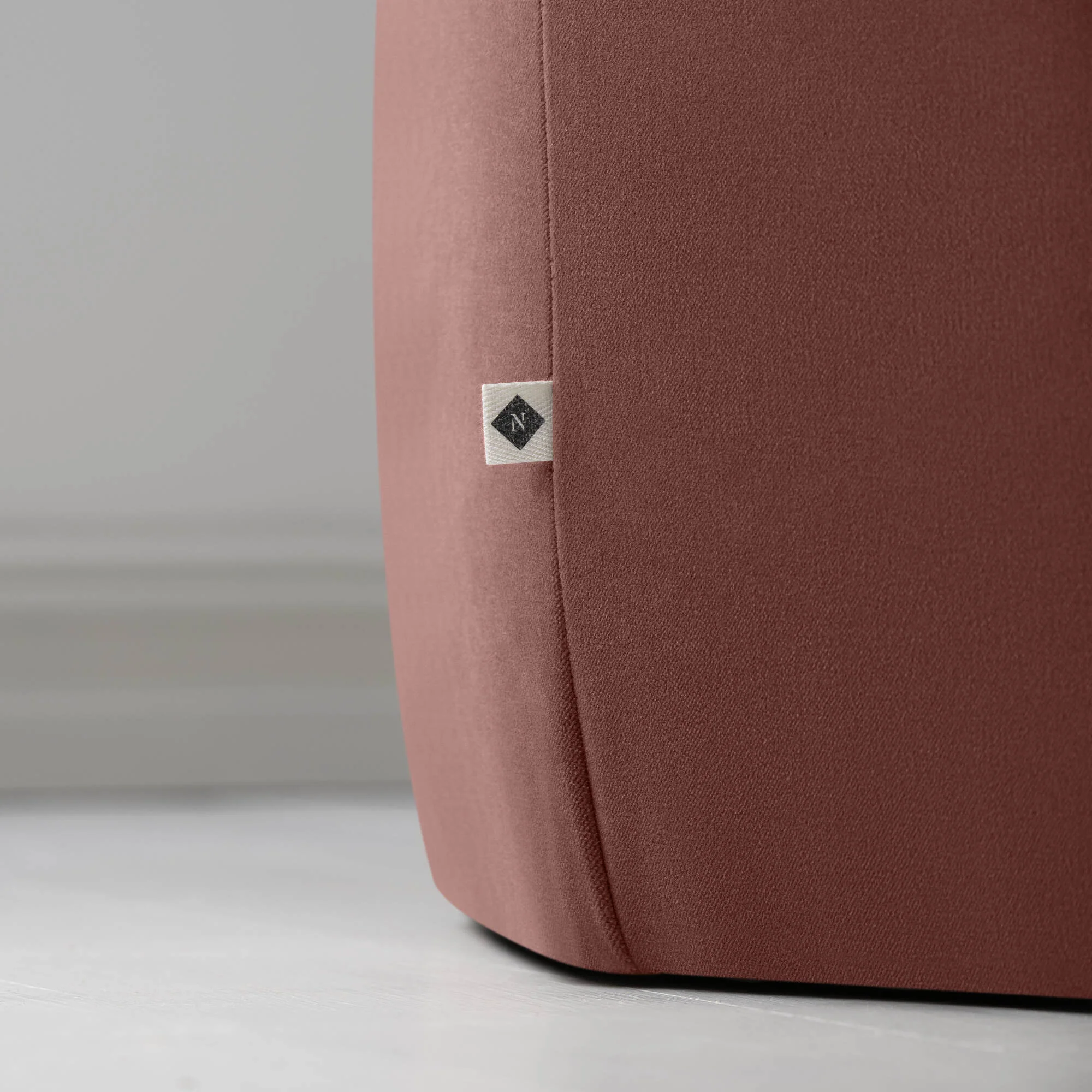 Thither Hexagonal Ottoman in Intelligent Velvet Damson - Image 4
