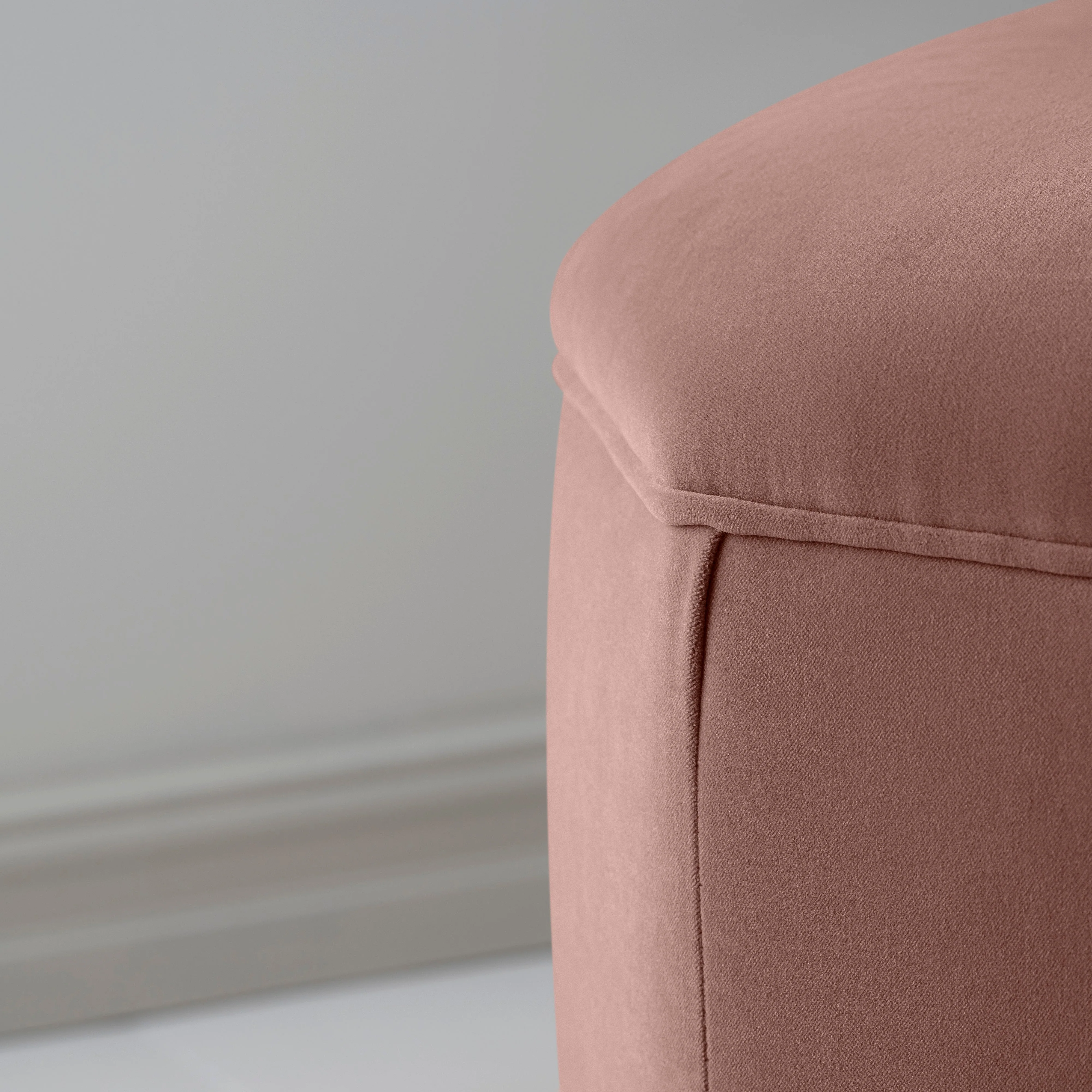 Thither Hexagonal Ottoman in Intelligent Velvet Dusky Pink - Image 5
