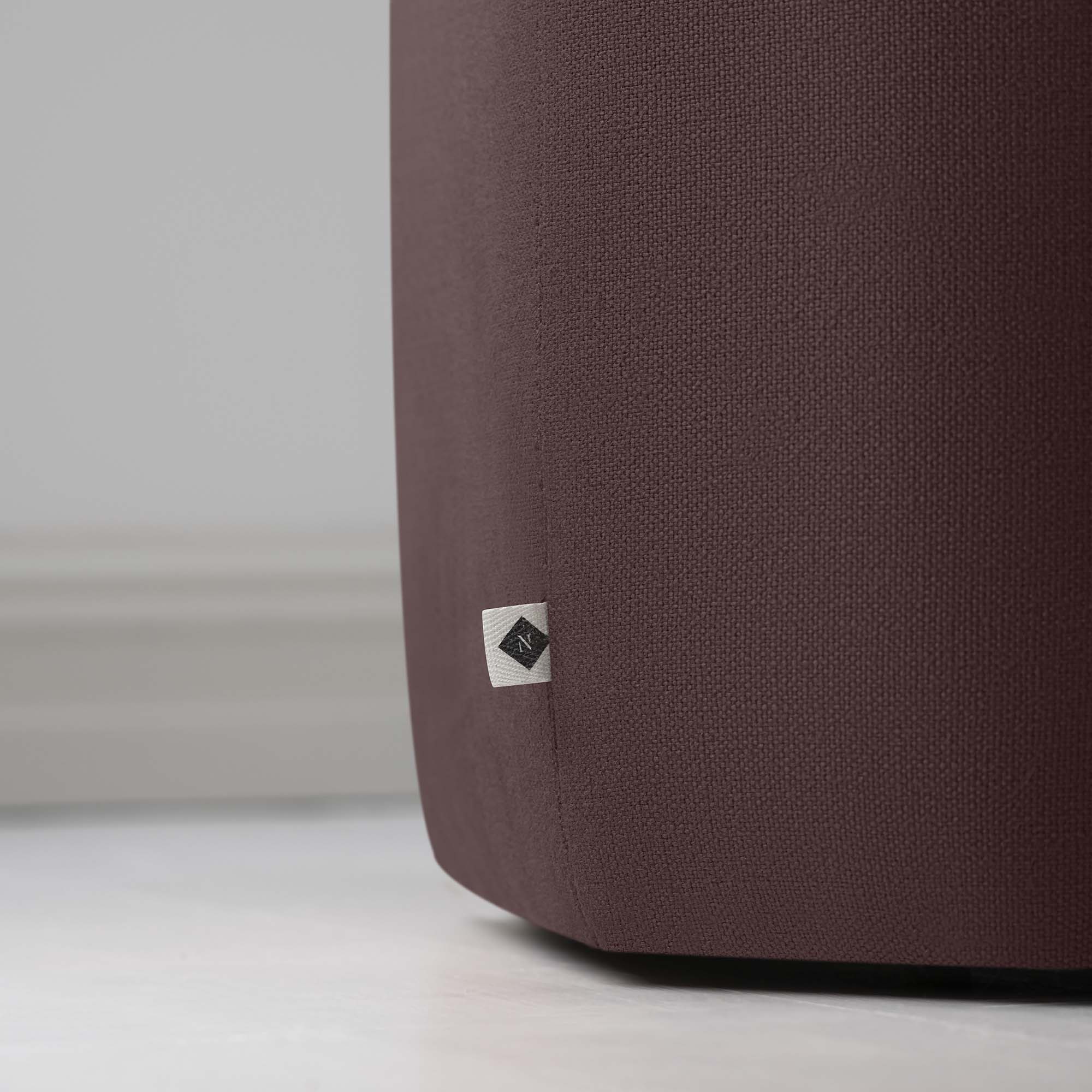 Thither Hexagonal Ottoman in Laidback Linen Damson - Image 6