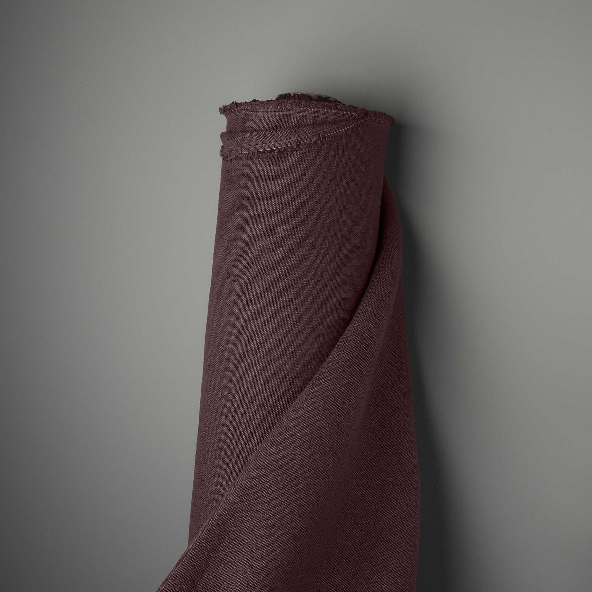 Thither Hexagonal Ottoman in Laidback Linen Damson - Image 8