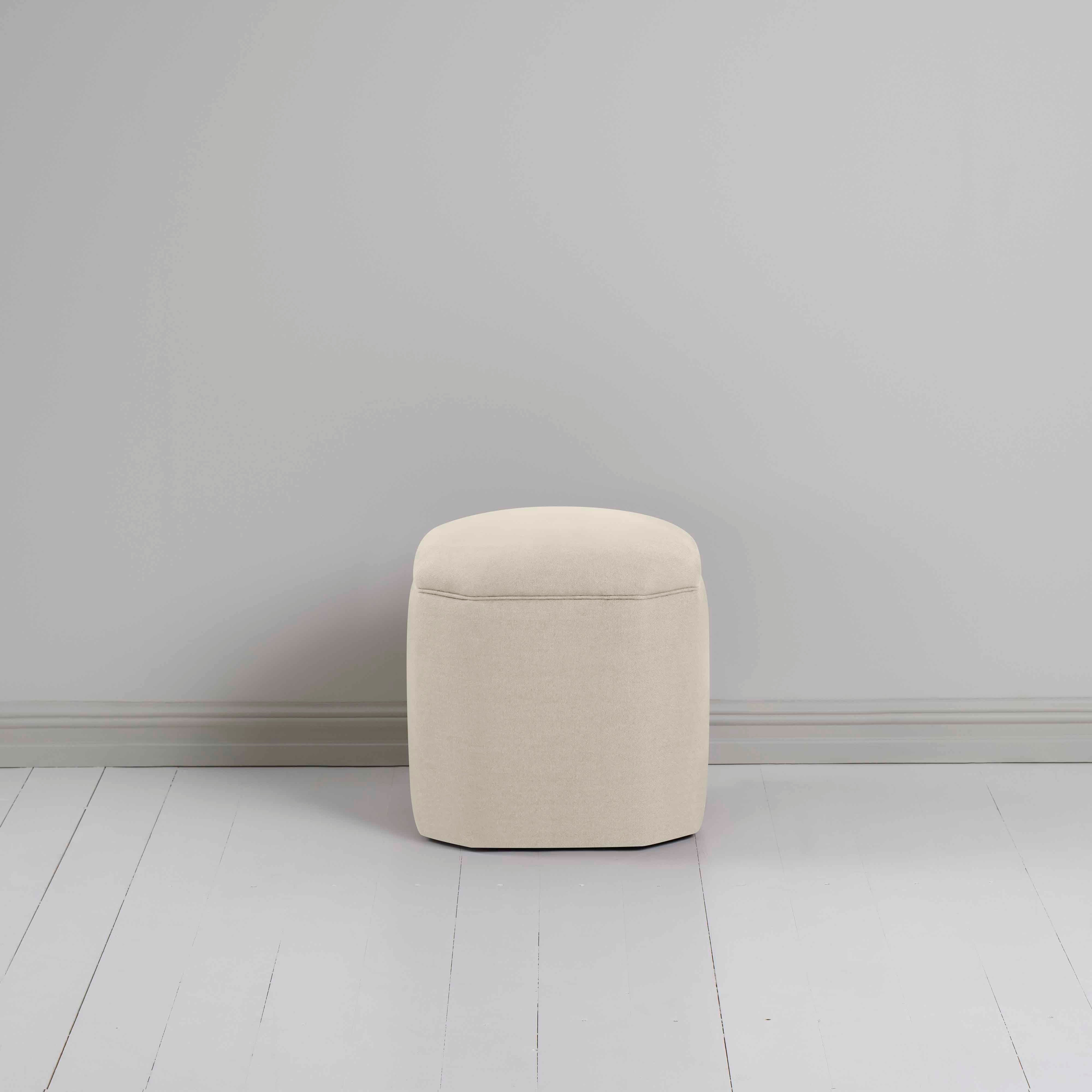 Thither Hexagonal Ottoman in Laidback Linen Dove - Image 3