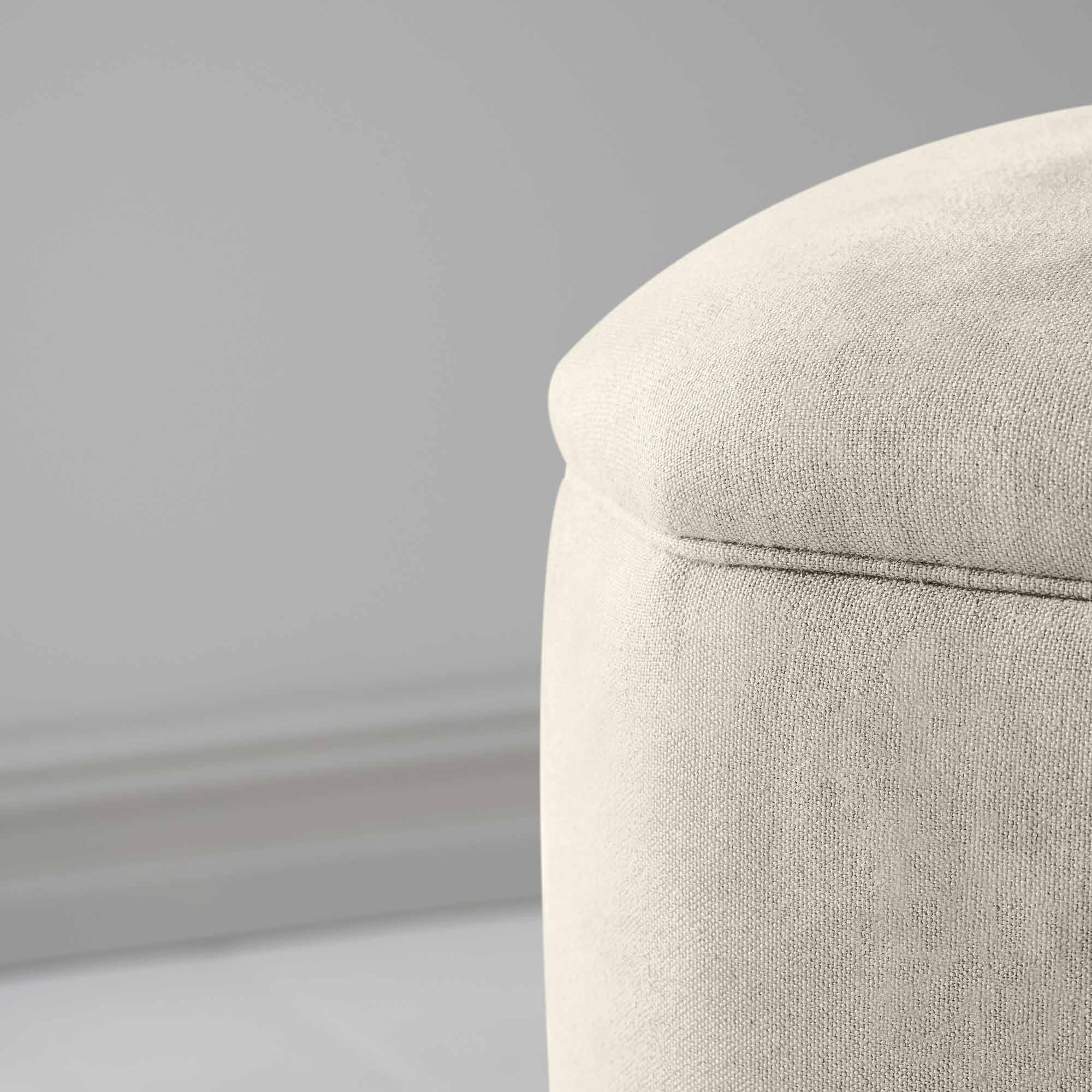 Thither Hexagonal Ottoman in Laidback Linen Dove - Image 5