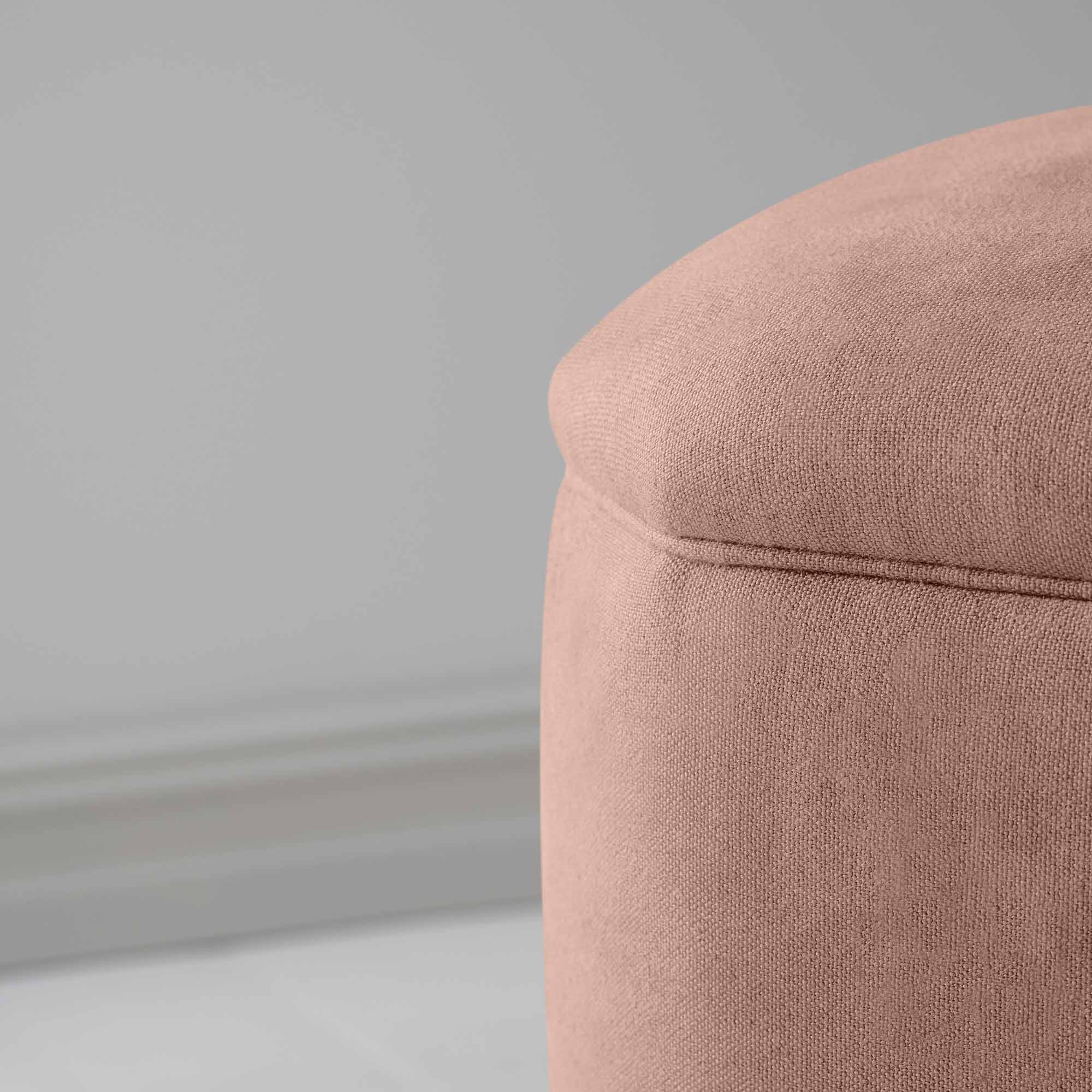 Thither Hexagonal Ottoman in Laidback Linen Roseberry - Image 5