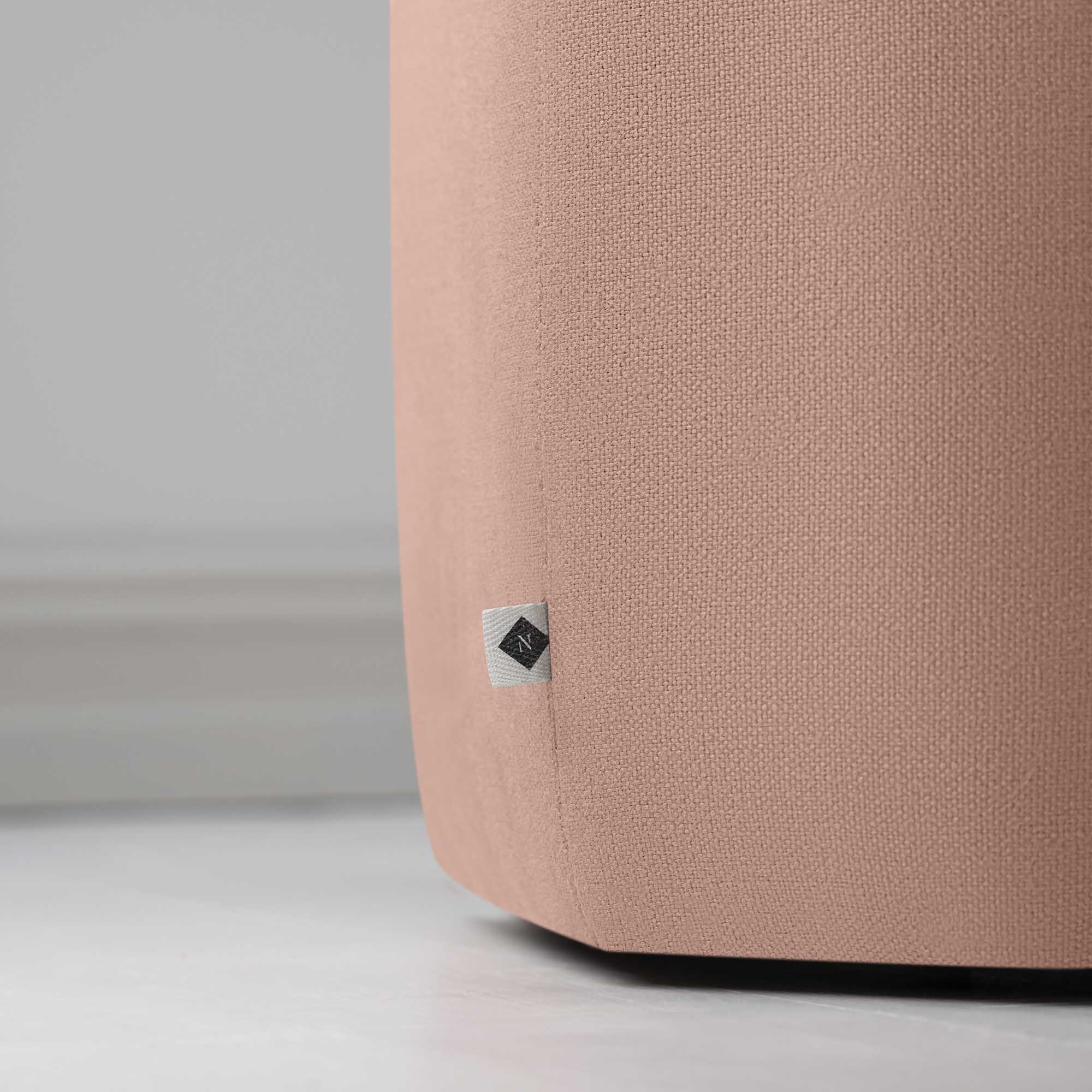 Thither Hexagonal Ottoman in Laidback Linen Roseberry - Image 6