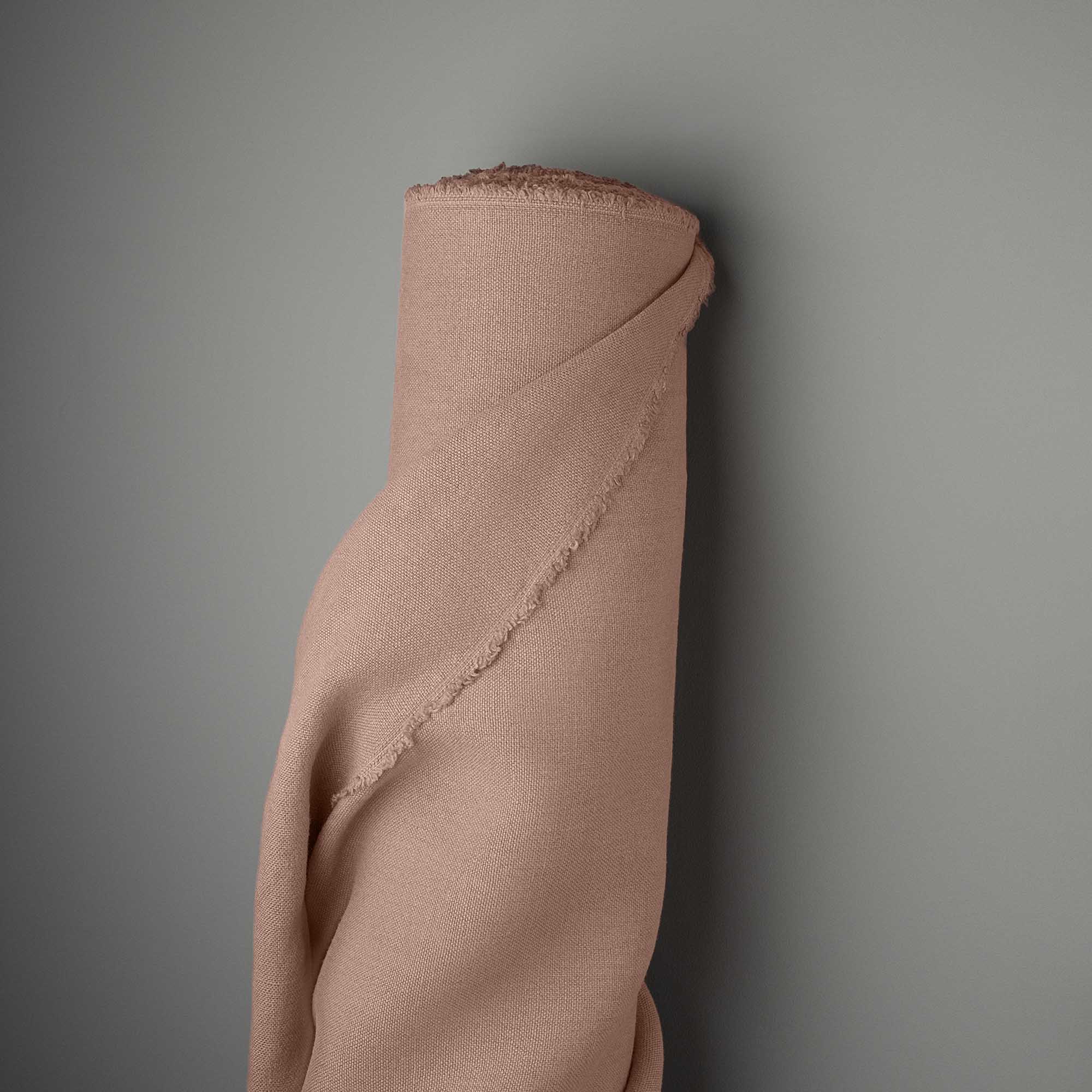 Thither Hexagonal Ottoman in Laidback Linen Roseberry - Image 8